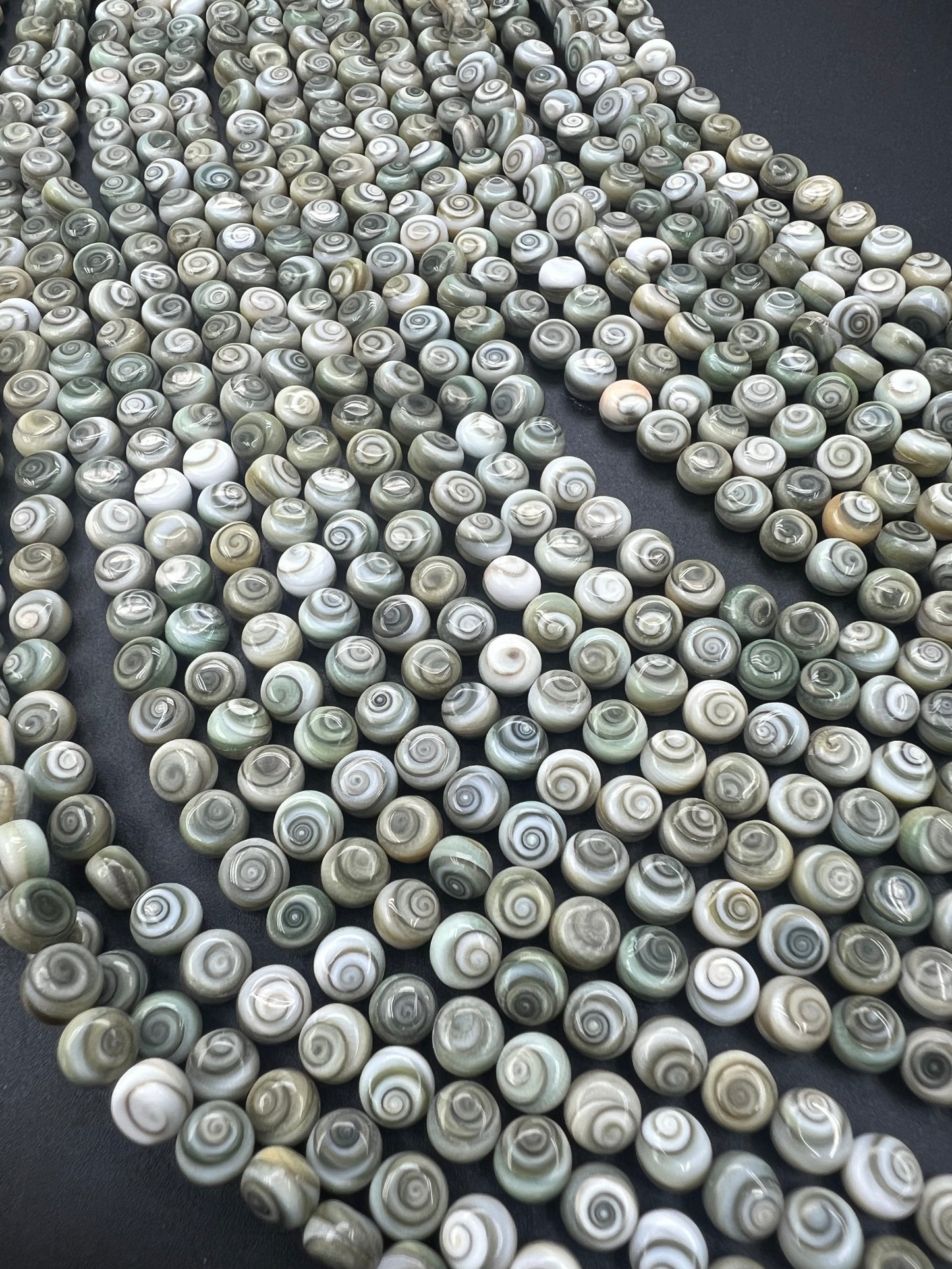 Shiva Eyes Shell Round Shape Beads 6mm
