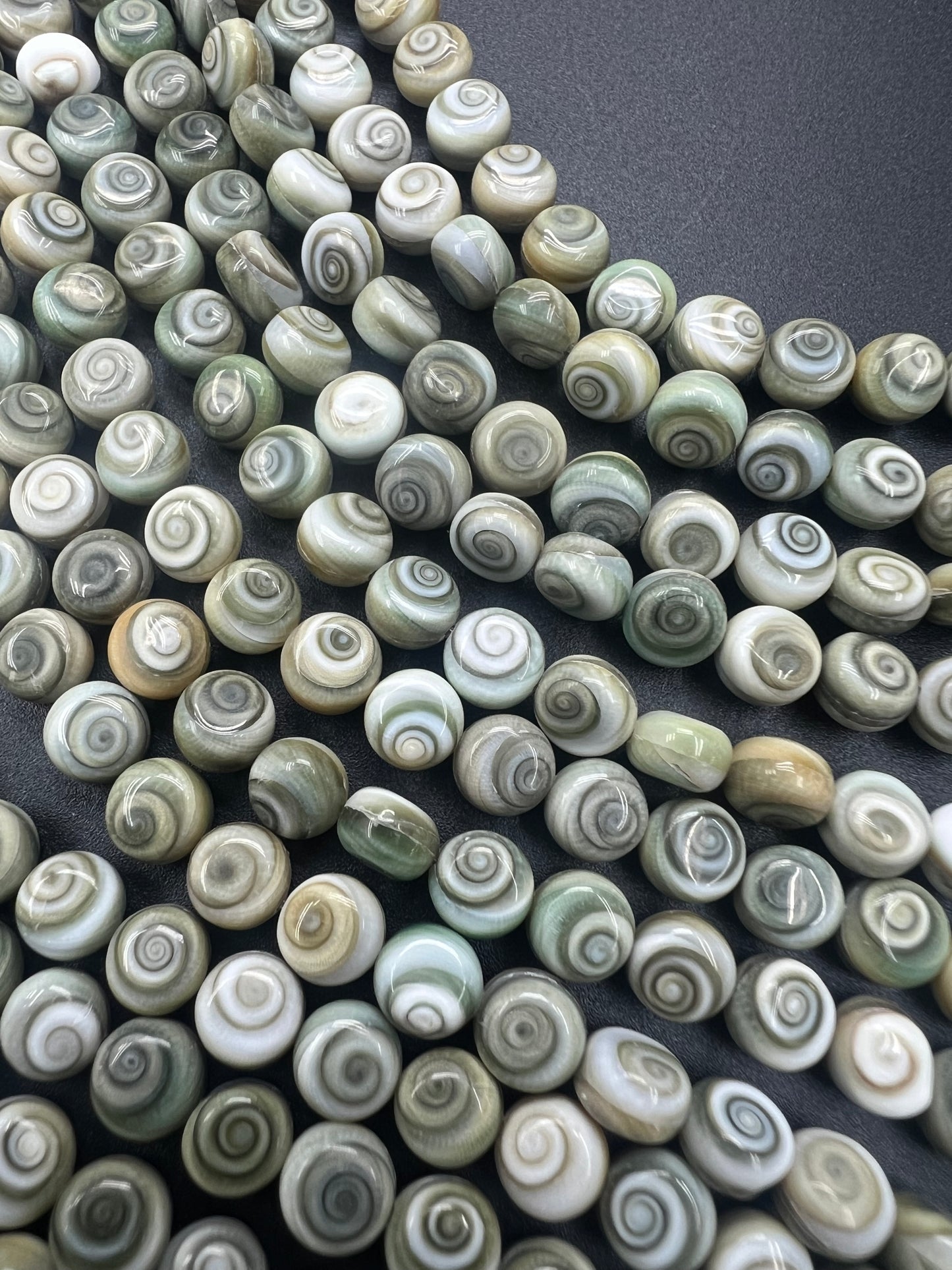 Shiva Eyes Shell Round Shape Beads 6mm
