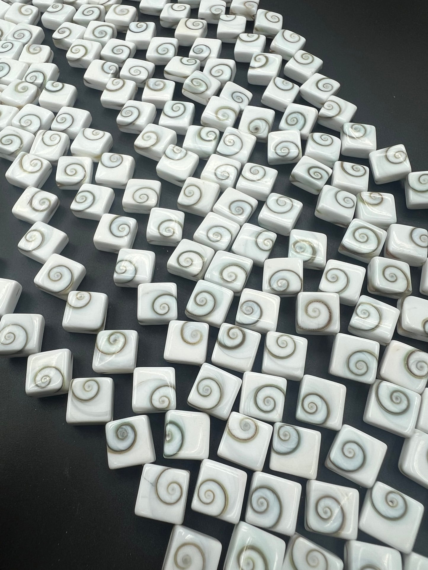 Shiva Eyes Shell Square Shape Beads 10x13mm