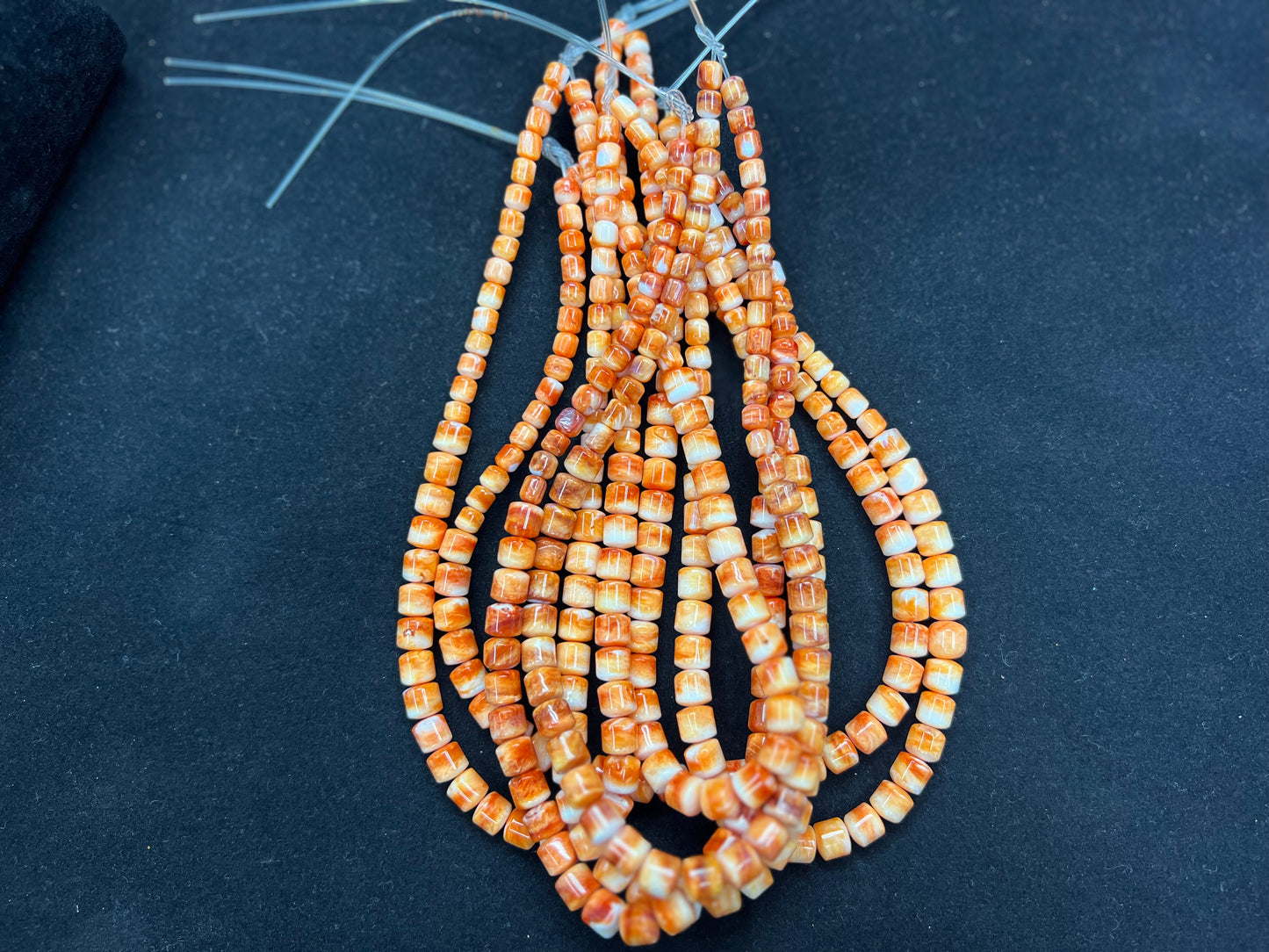 Spiny Oyster Barrel Beads Graduated 16"