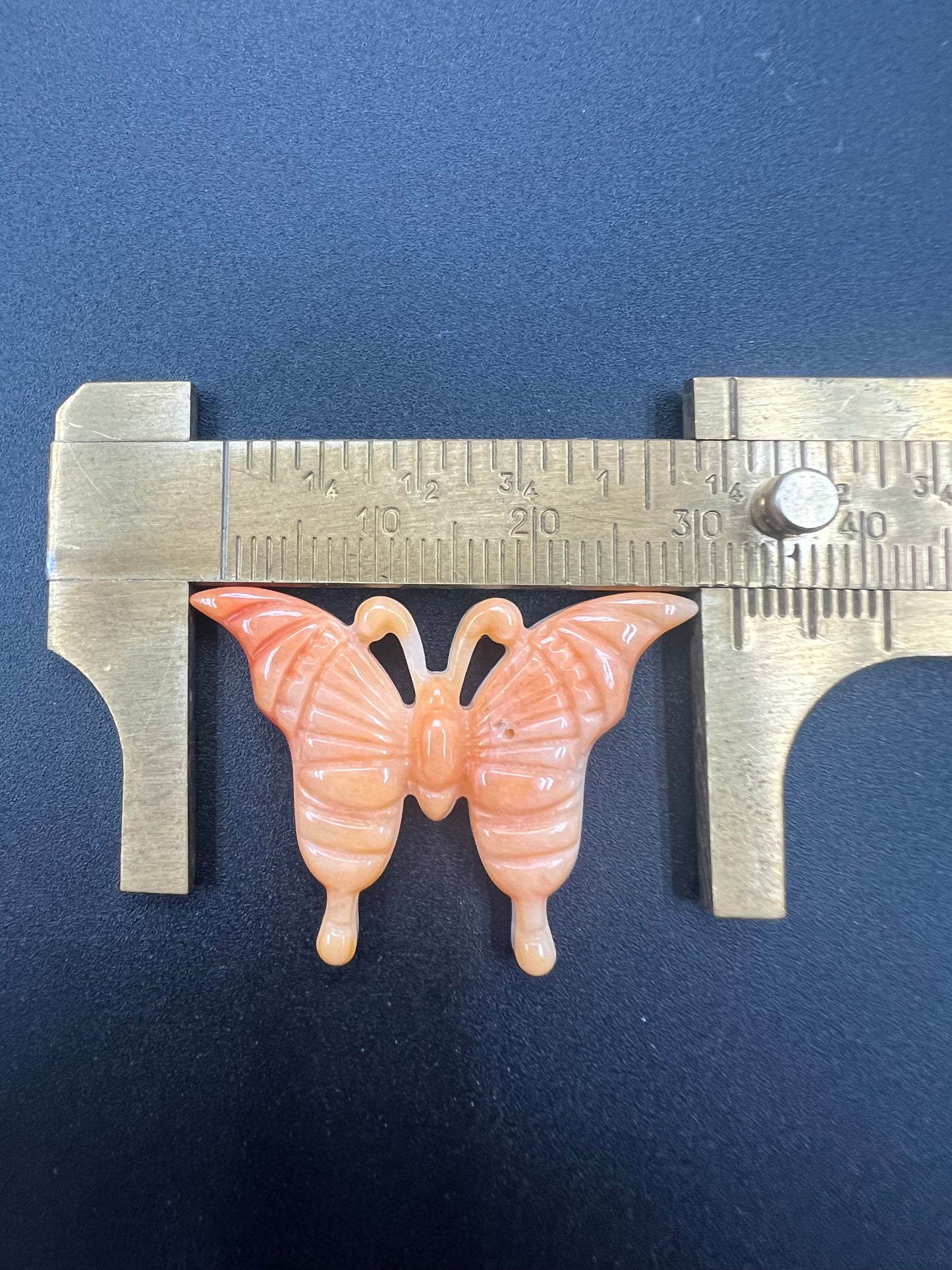 Spiny Oyster Butterfly Carved Pendant