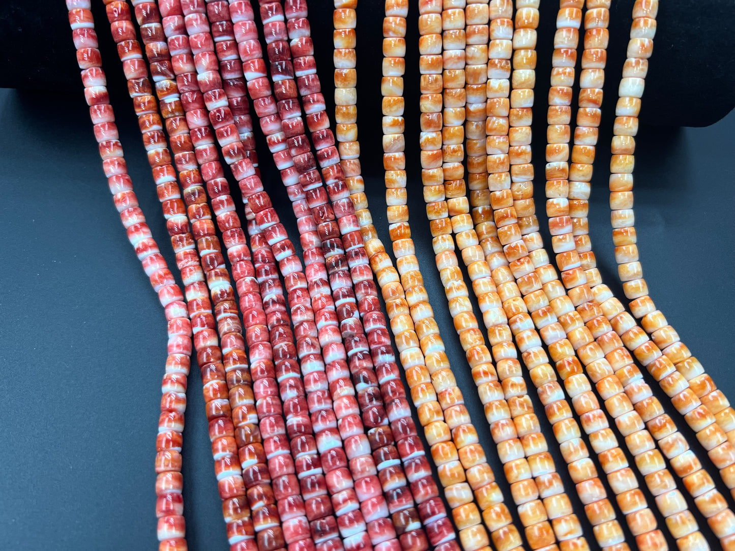 (Red/ Orange) Spiny Oyster Cylinder Strand 5x6mm