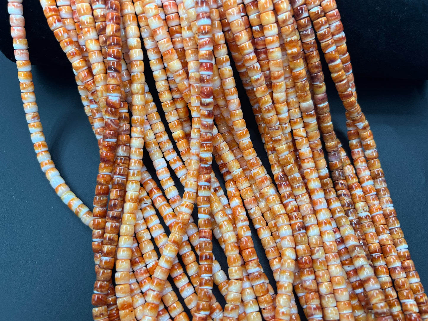 (Red/ Orange) Spiny Oyster Cylinder Strand 5x6mm
