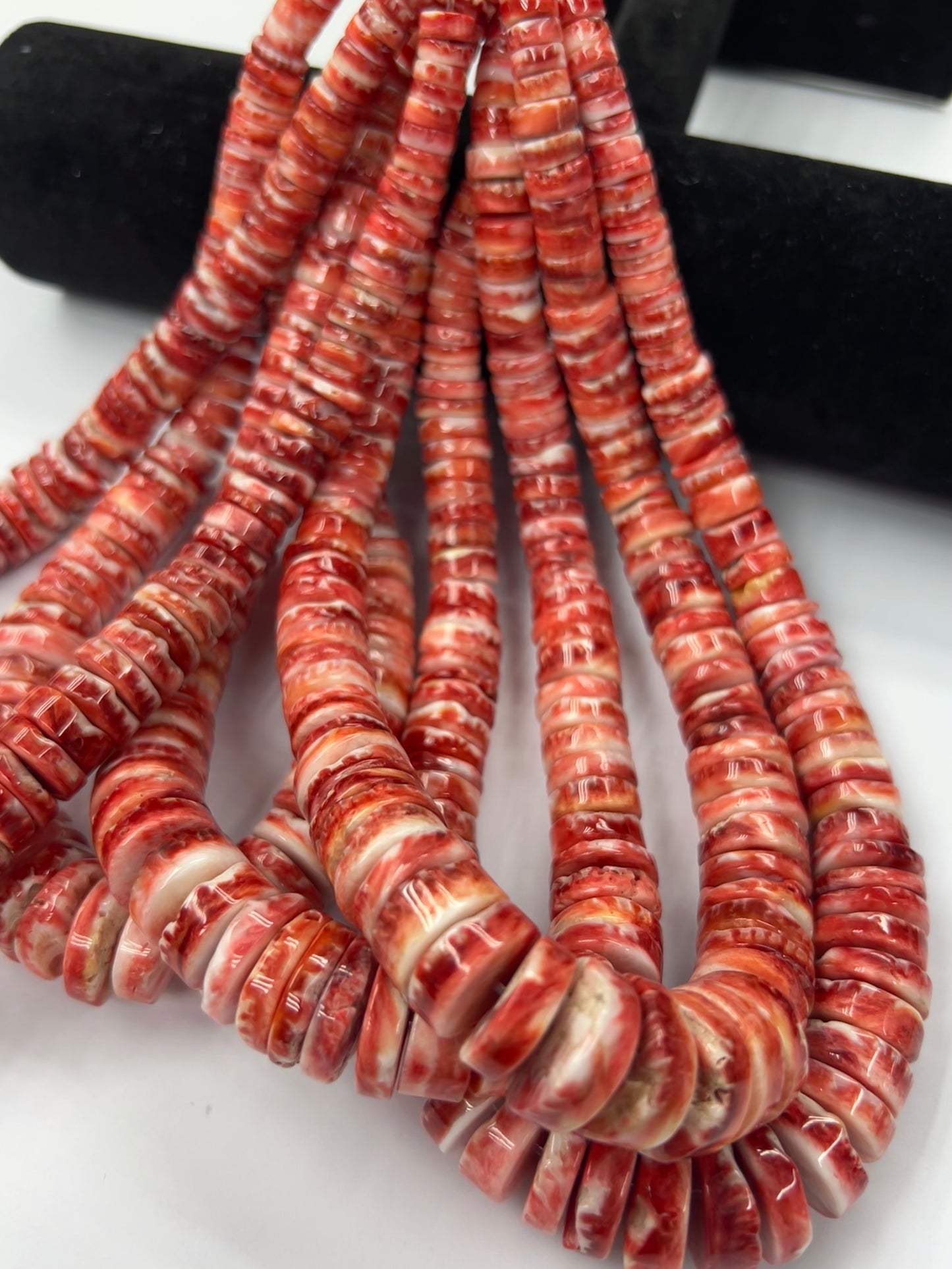 Spiny Oyster Heishi Beads Graduated 8-18mm