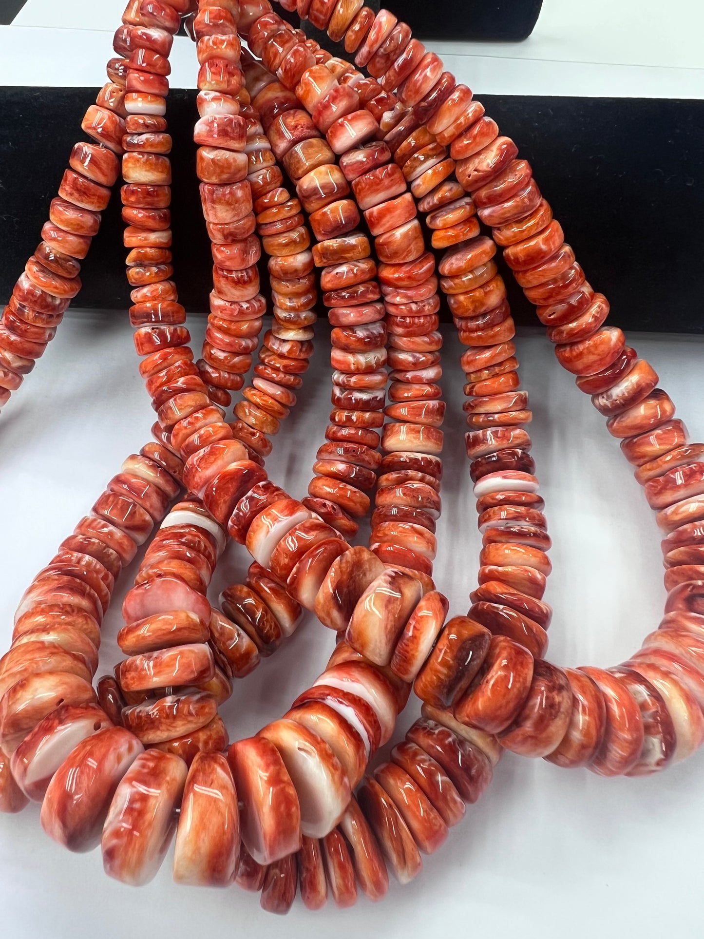 Spiny Oyster Heishi Beads Graduated 8-18mm