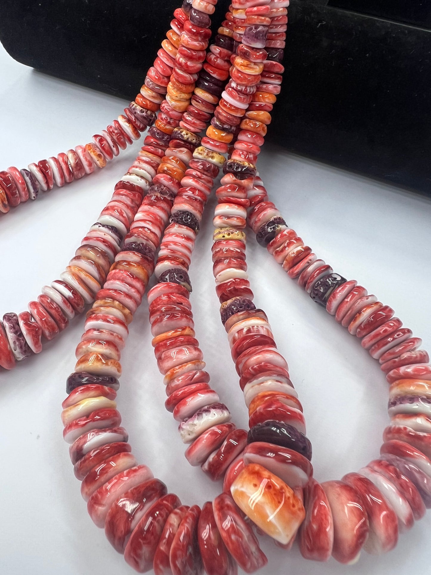 (Mix Color) Spiny Oyster Roundelle Beads Graduated