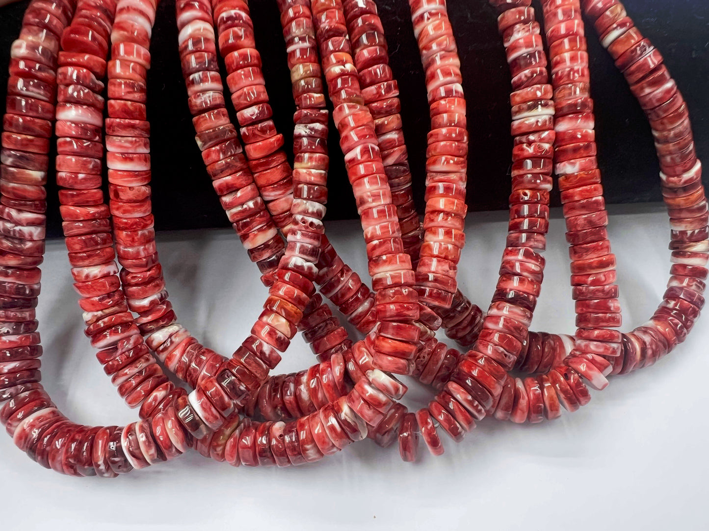 Spiny Oyster Heishi Beads Graduated 4-8mm