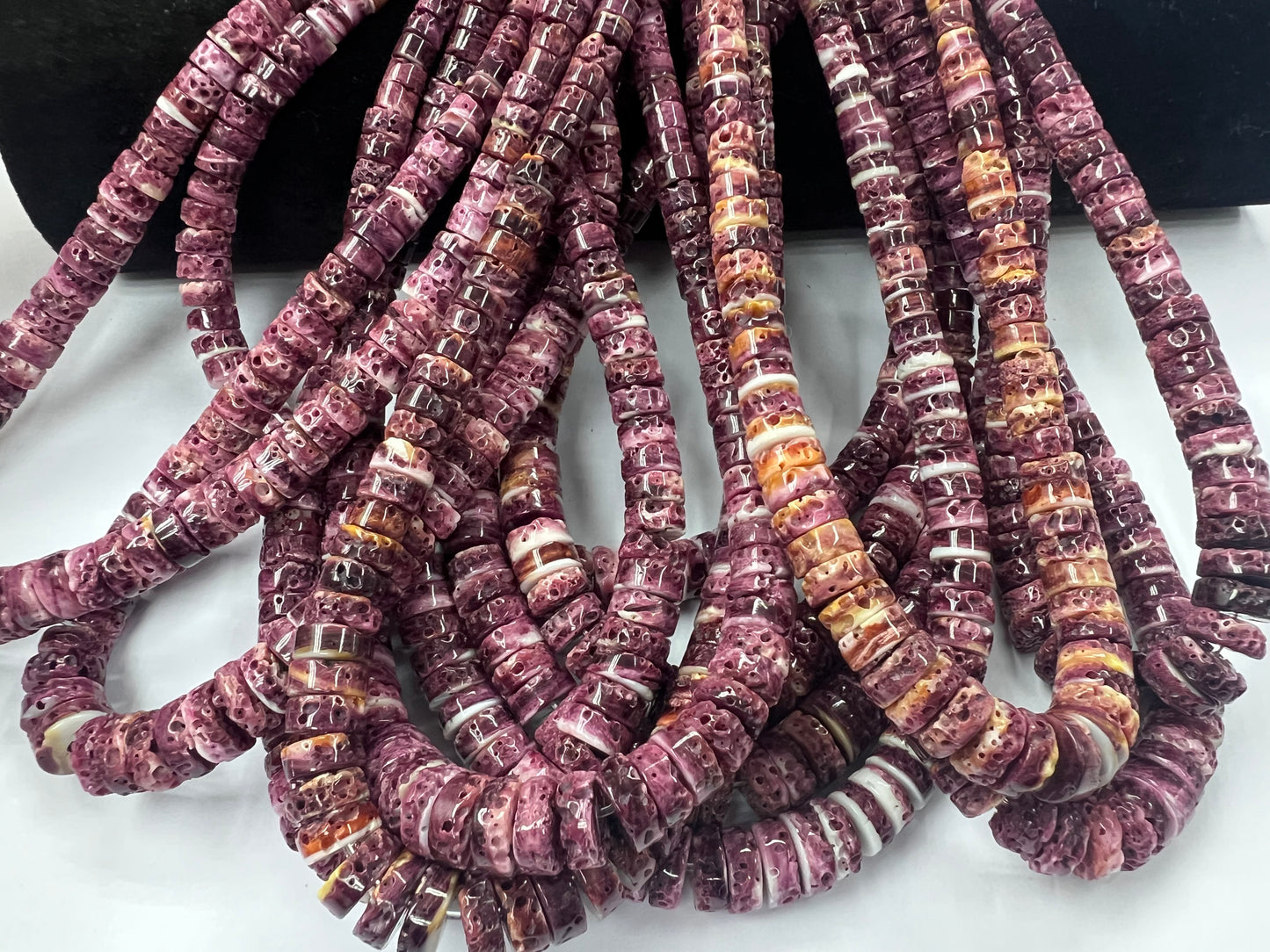Spiny Oyster Heishi Beads Graduated 4-8mm