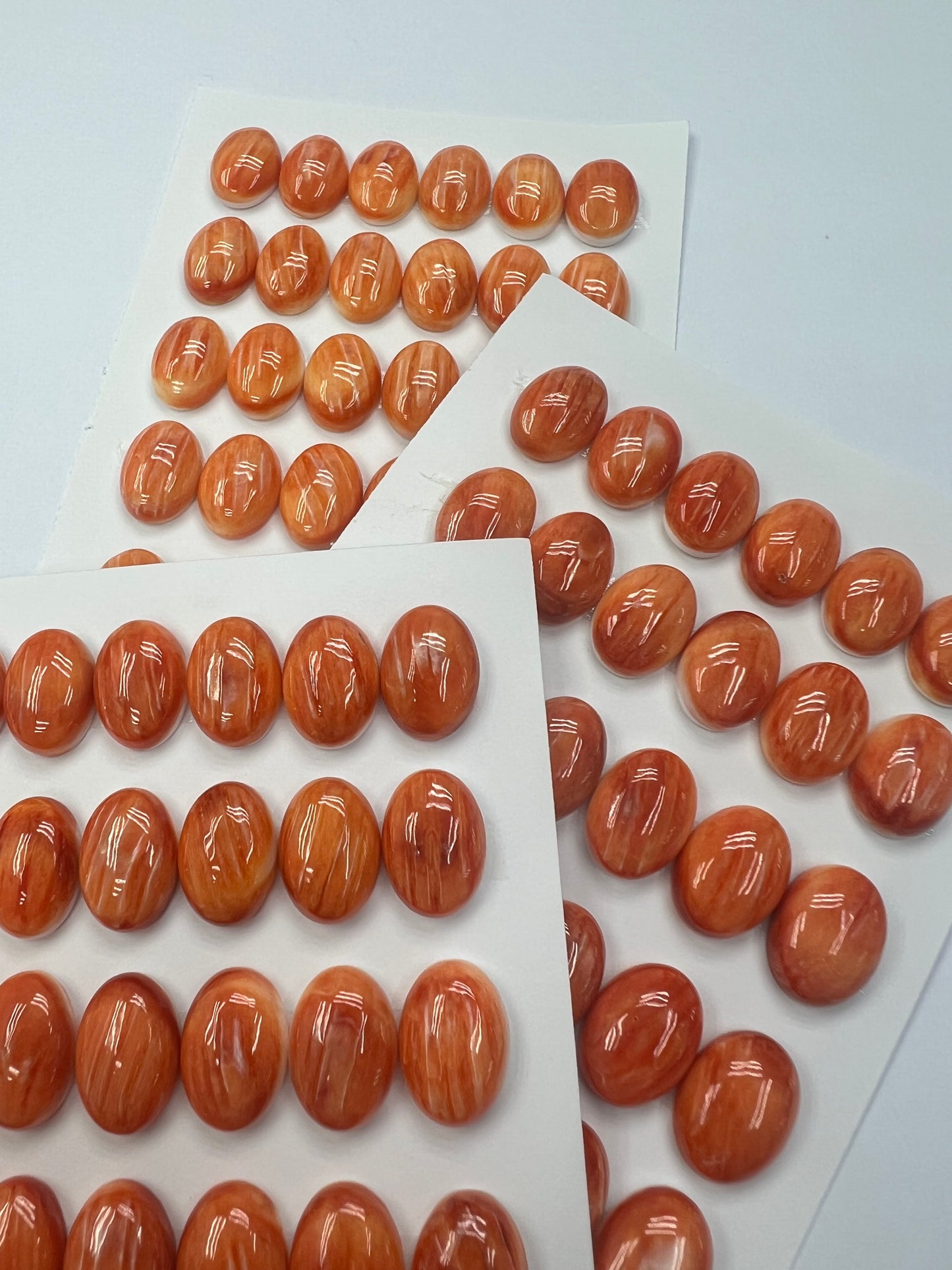 Orange Natural Spiny Oyster Shell Oval Cab 10x12mm ~ 10x20mm