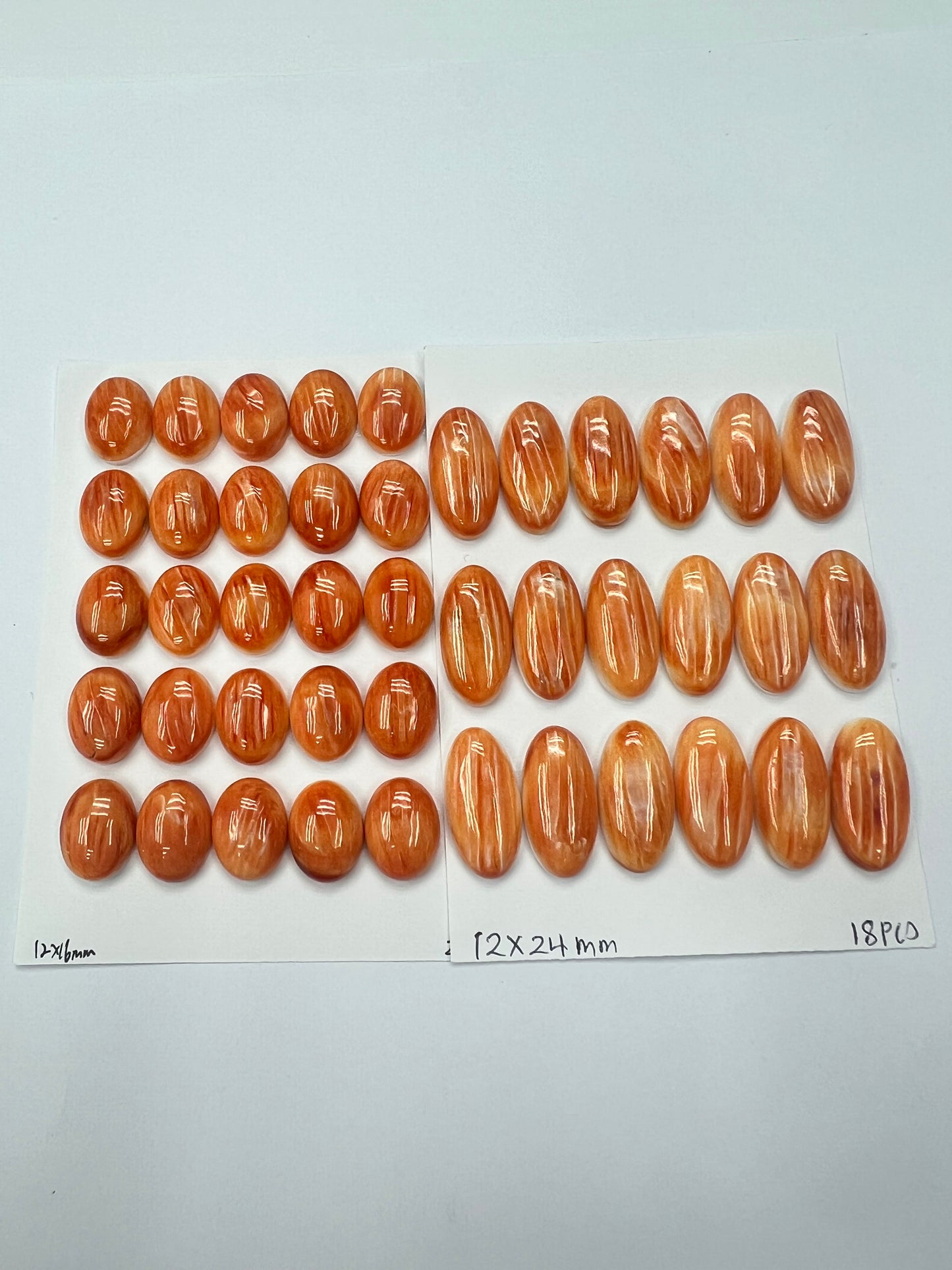 Orange Natural Spiny Oyster Shell Oval Cab 12x16mm ~ 13x18mm