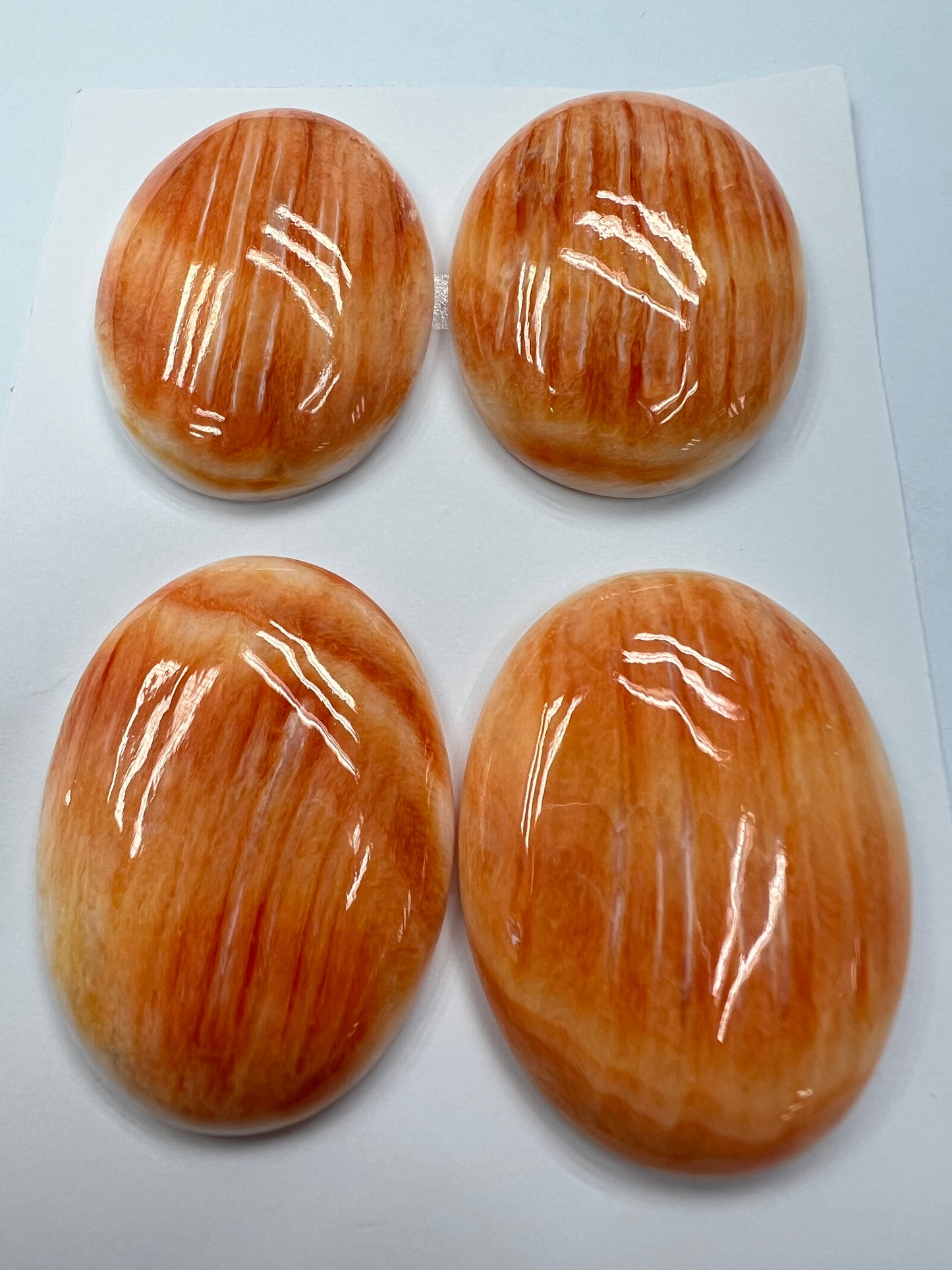 Orange Natural Spiny Oyster Shell Oval Cab 20x30mm ~ 30x40mm