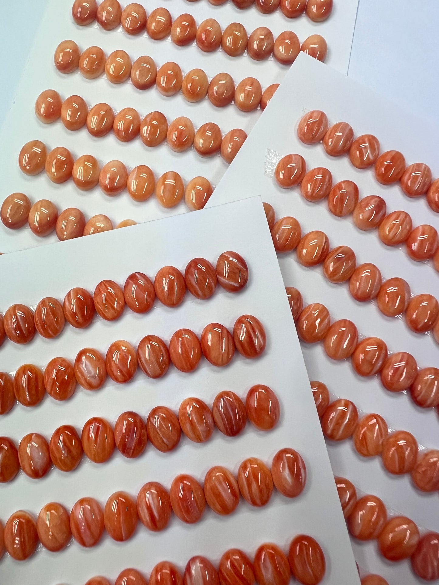 Orange Natural Spiny Oyster Shell Oval Cab 6x8mm ~ 7x14mm