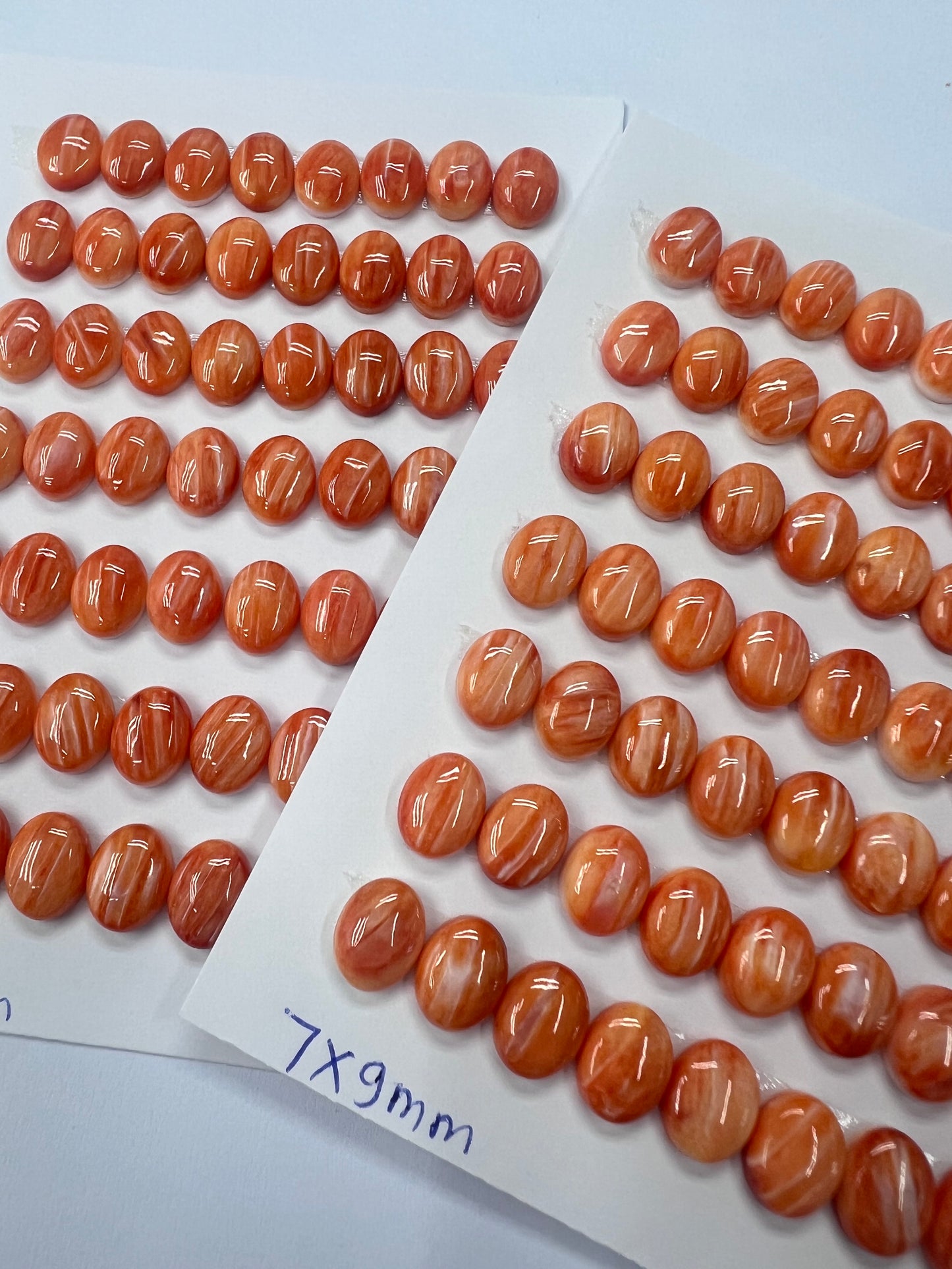 Orange Natural Spiny Oyster Shell Oval Cab 6x8mm ~ 7x14mm