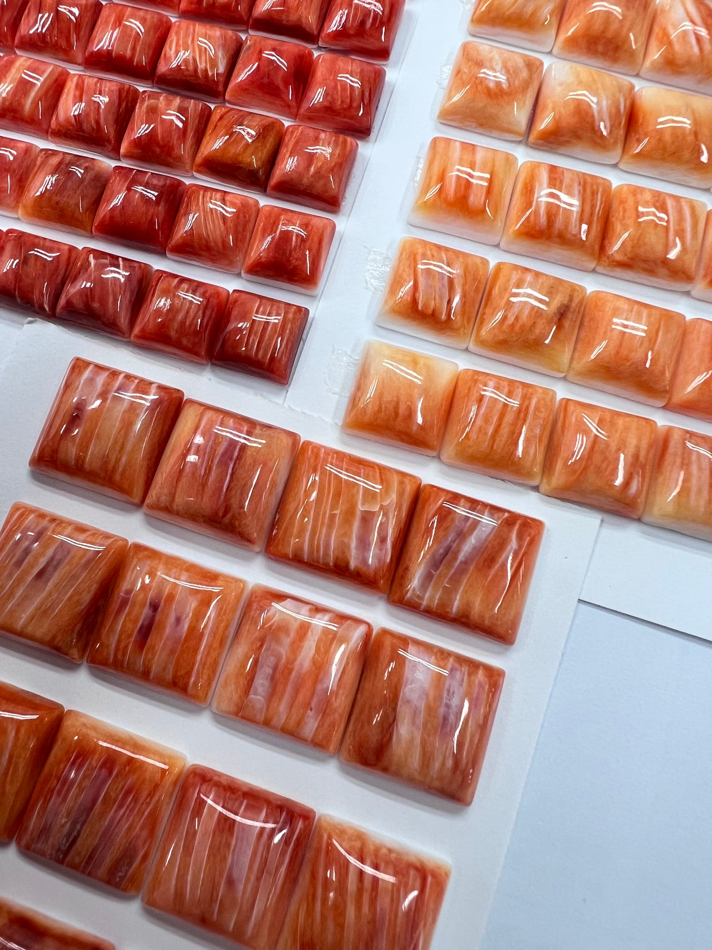 Orange Natural Spiny Oyster Shell Square Cab 8mm ~ 15mm