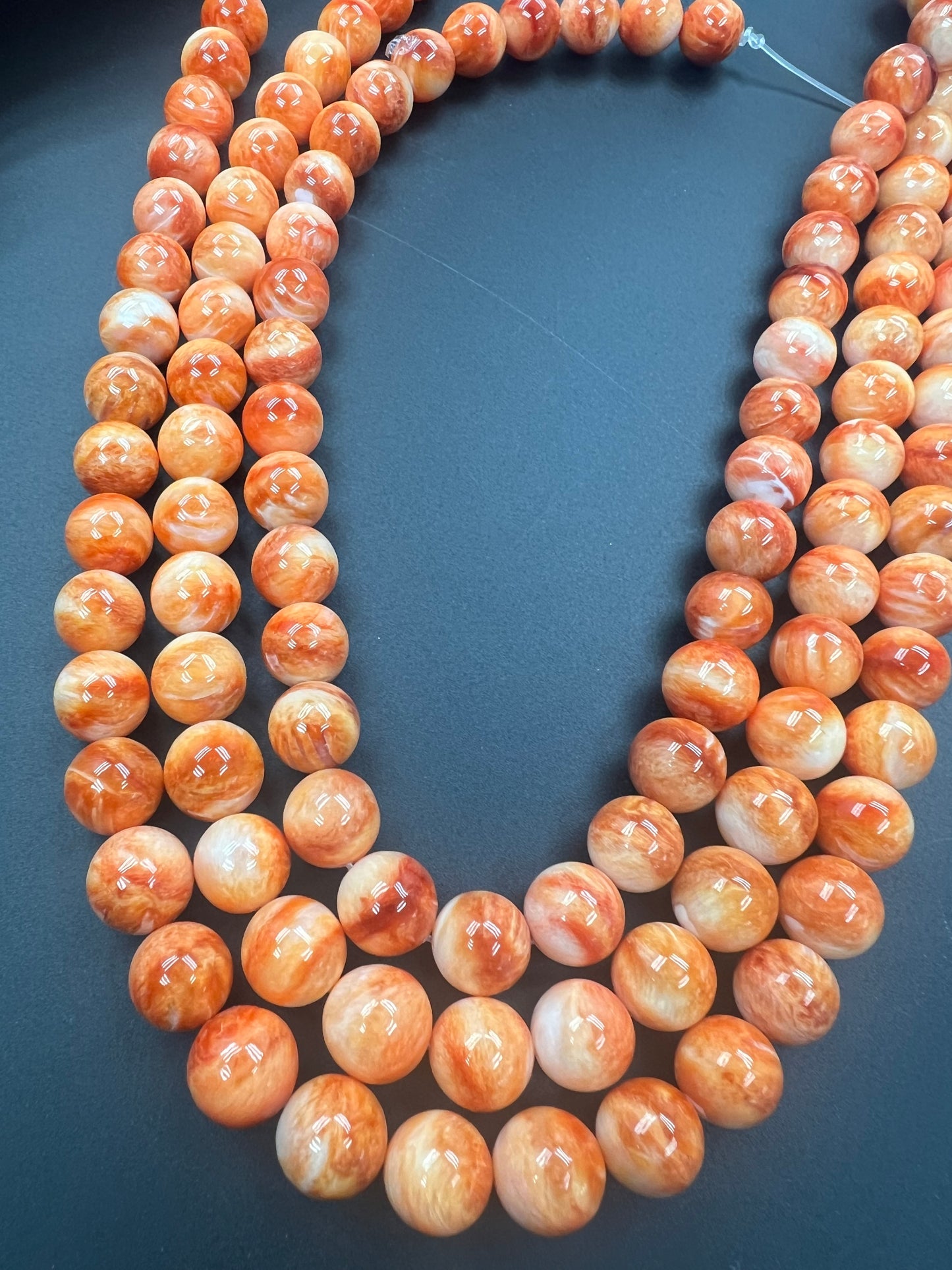 Spiny Oyster Shell Round Beads 11mm Orange/Red