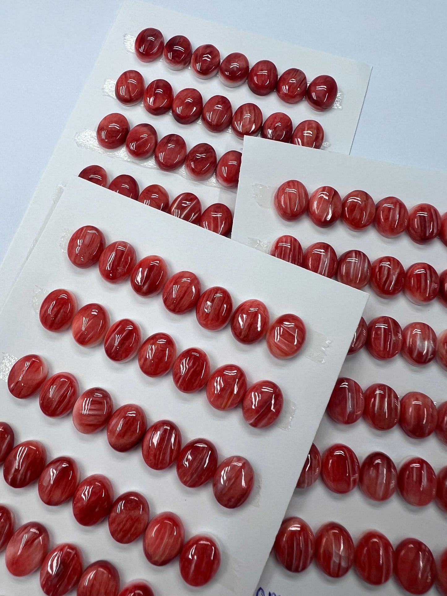 Red Natural Spiny Oyster Shell Oval Cab 8x10mm ~ 8x16mm