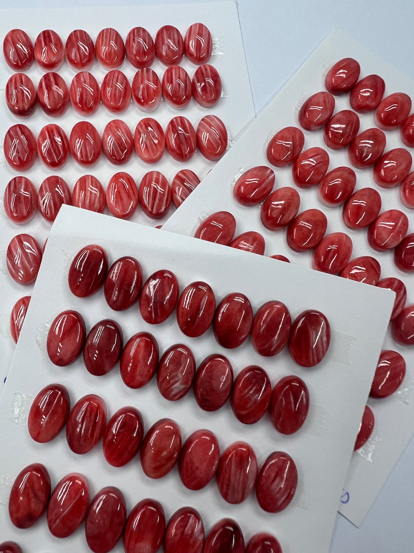 Red Natural Spiny Oyster Shell Oval Cab 8x10mm ~ 8x16mm