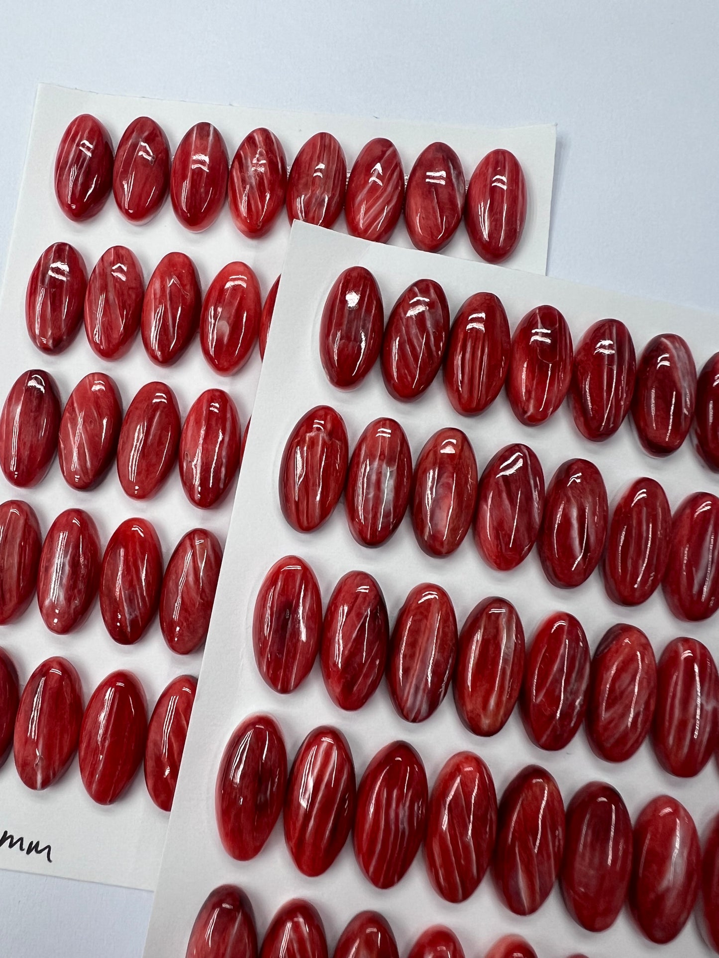 Red Natural Spiny Oyster Shell Oval Cab 8x10mm ~ 8x16mm