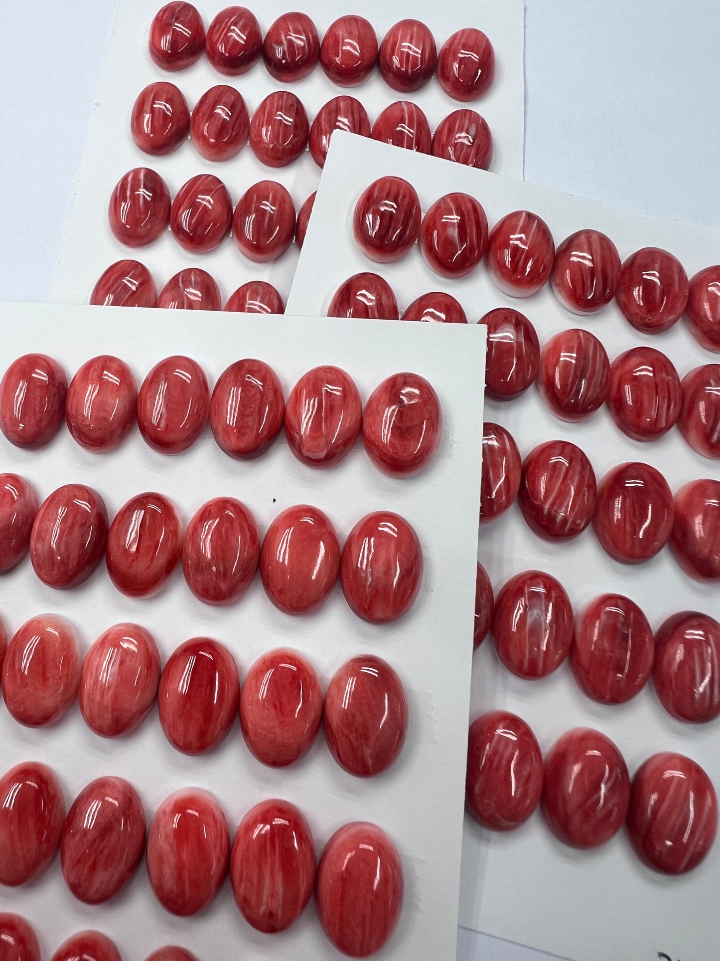 Red Natural Spiny Oyster Shell Oval Cab 10x12mm ~ 10x20mm
