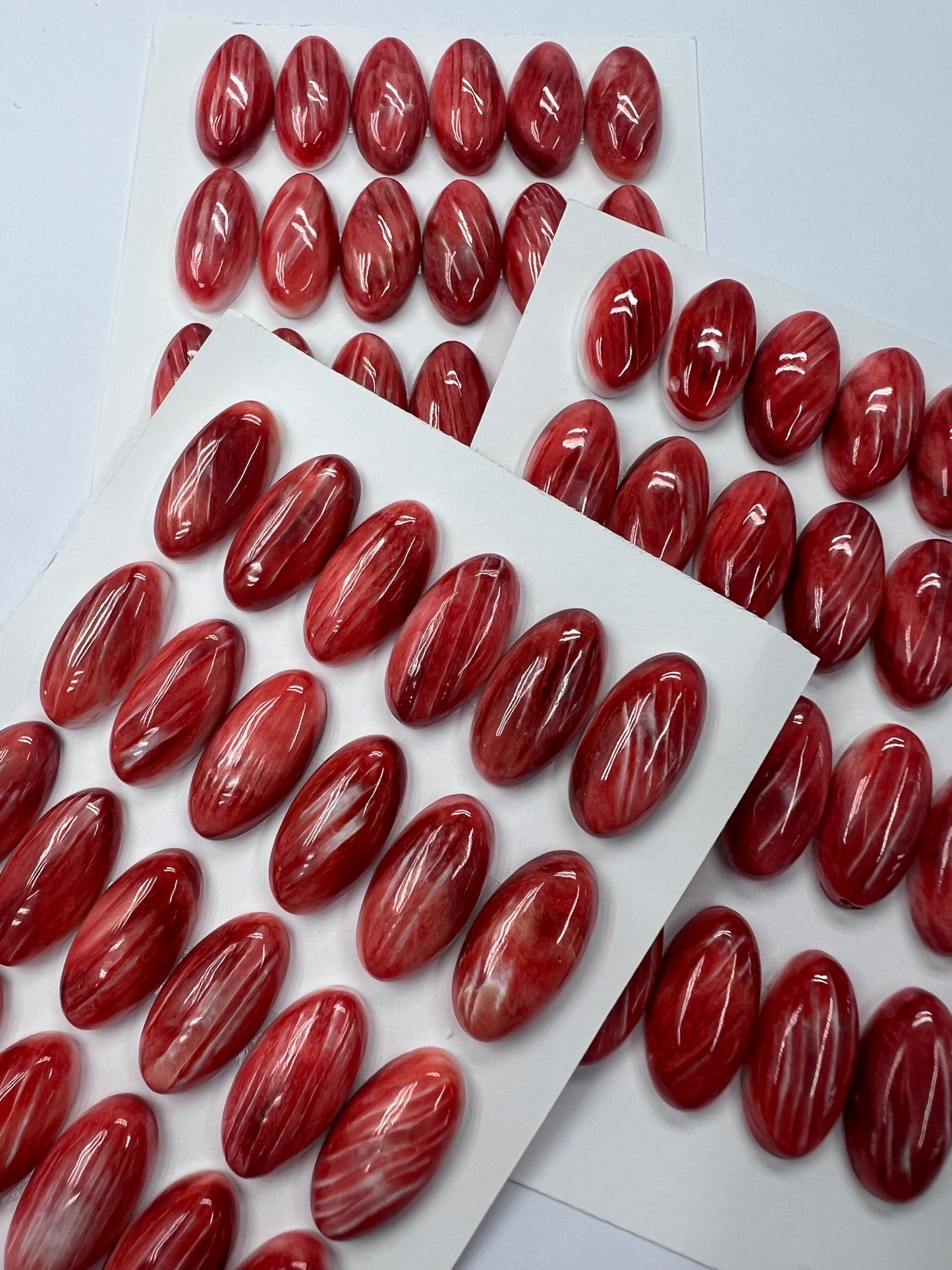 Red Natural Spiny Oyster Shell Oval Cab 10x12mm ~ 10x20mm