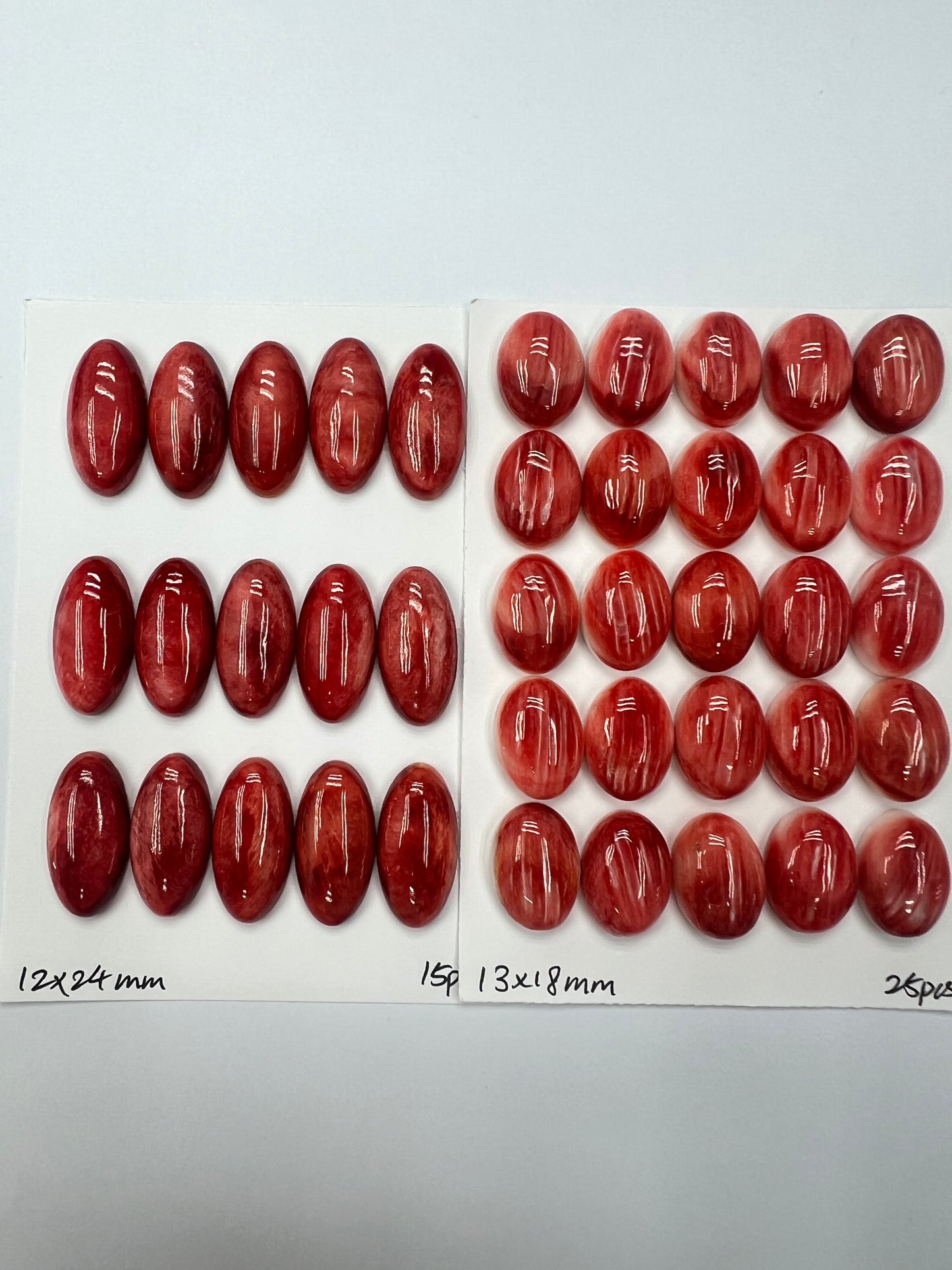Red Natural Spiny Oyster Shell Oval Cab 12x16mm ~ 13x18mm