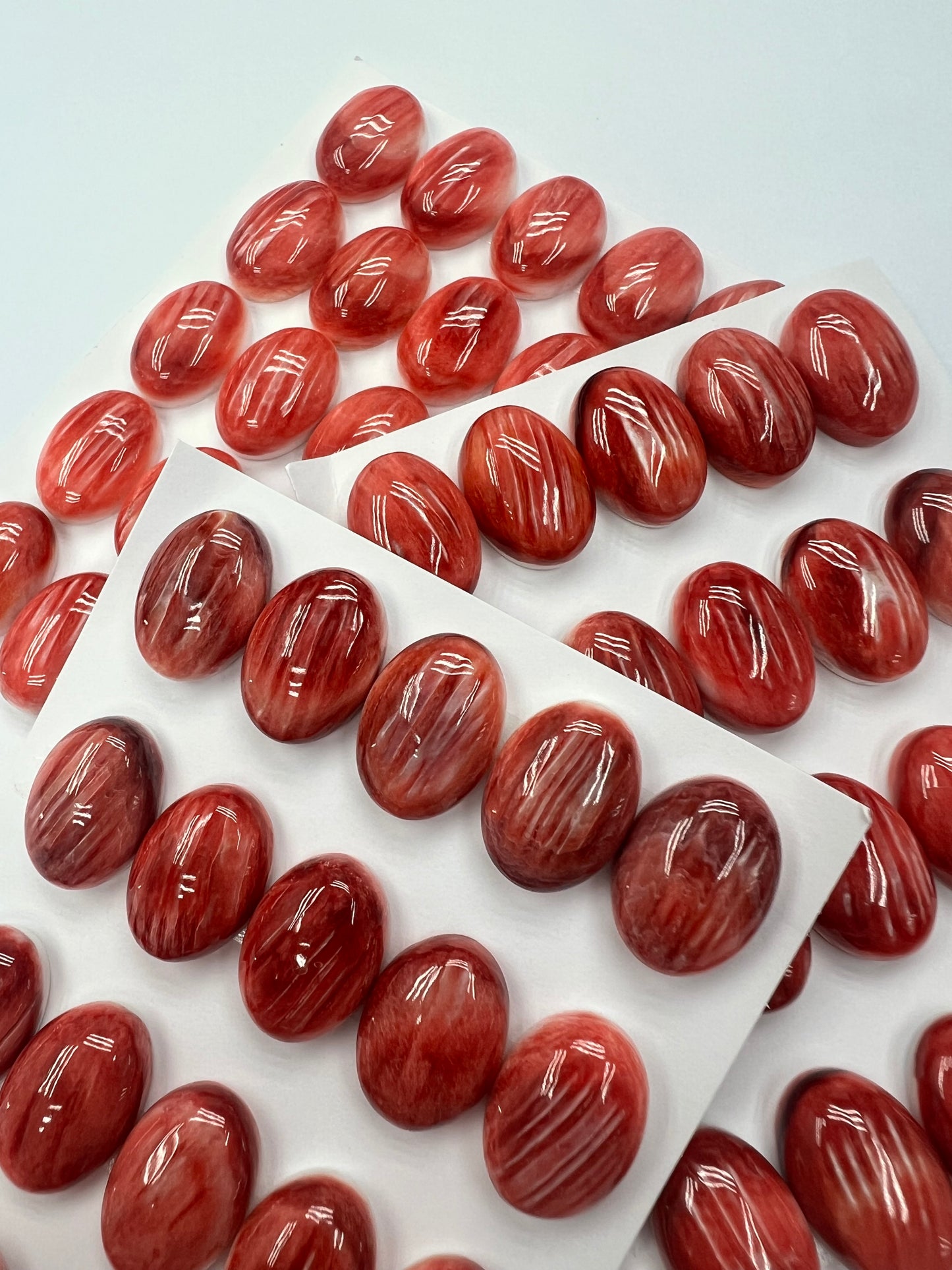 Red Natural Spiny Oyster Shell Oval Cab 12x16mm ~ 13x18mm