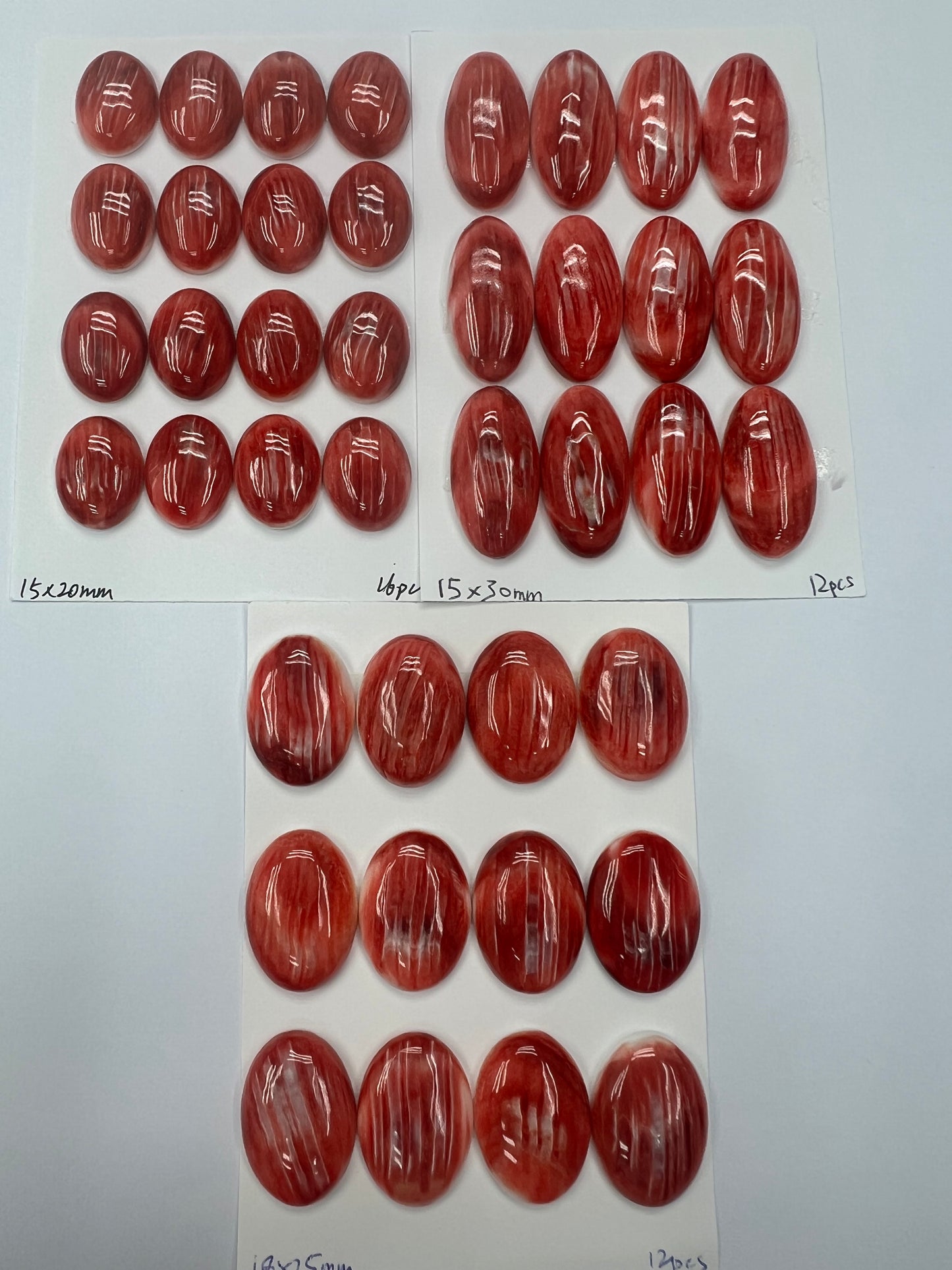Red Natural Spiny Oyster Shell Oval Cab 15x20mm ~18x25mm