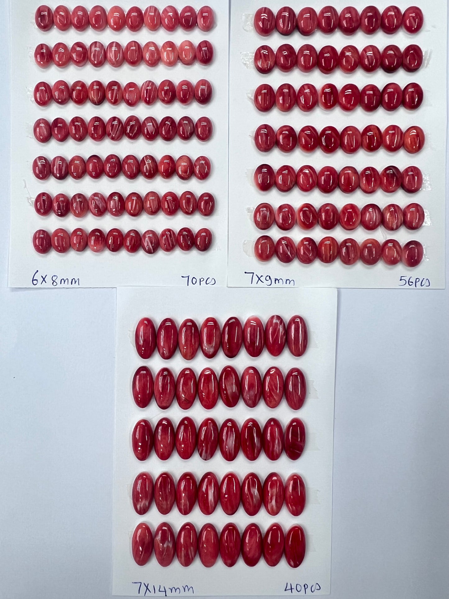 Red Natural Spiny Oyster Shell Oval Cab 6x8mm ~ 7x14mm