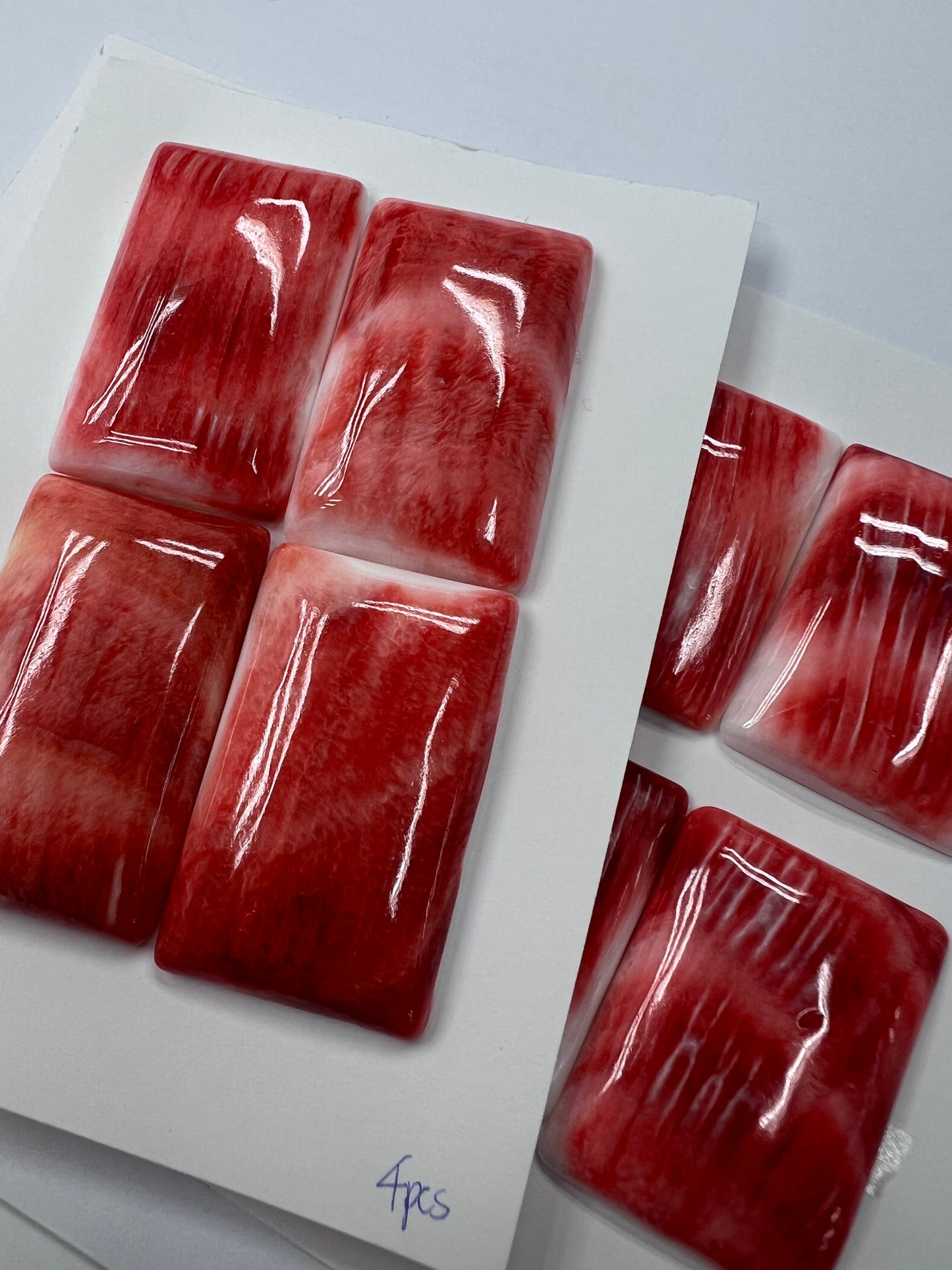 Red Natural Spiny Oyster Shell Rectangle Cab 8x12~25x35mm