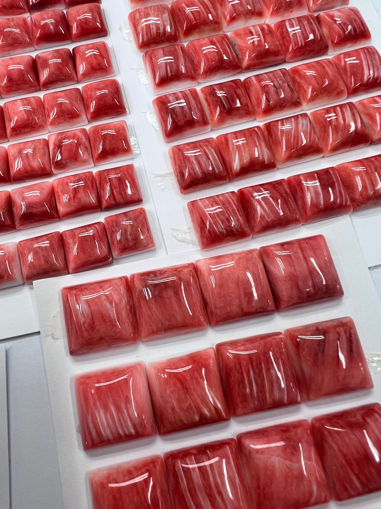 Red Natural Spiny Oyster Shell Square Cab 8mm ~ 15mm