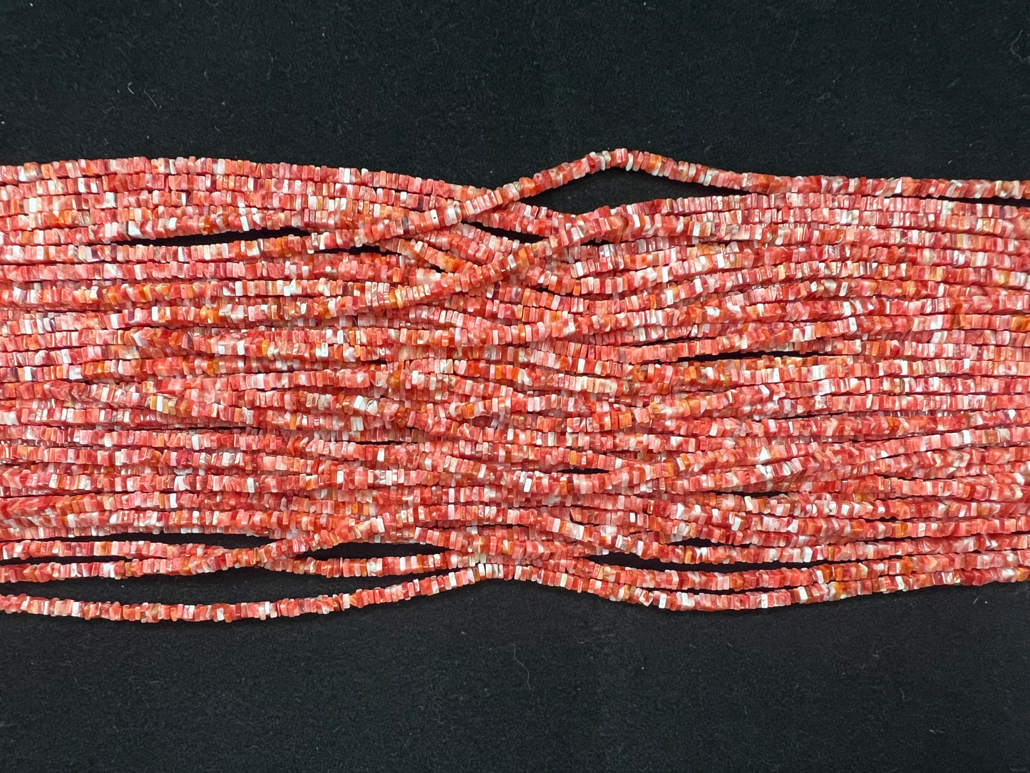 Spiny Oyster Square Heishi Beads 3mm