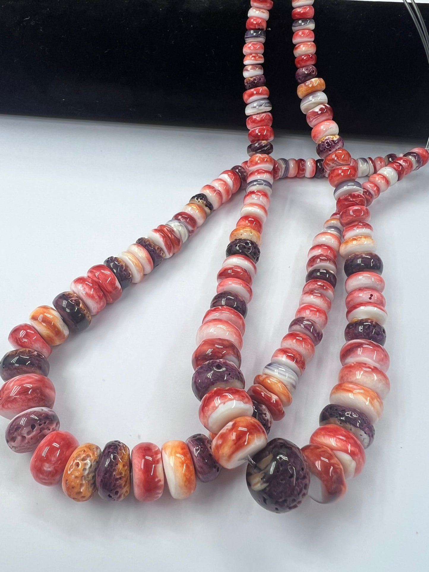 (Mix Color) Spiny Oyster Roundelle Beads Graduated