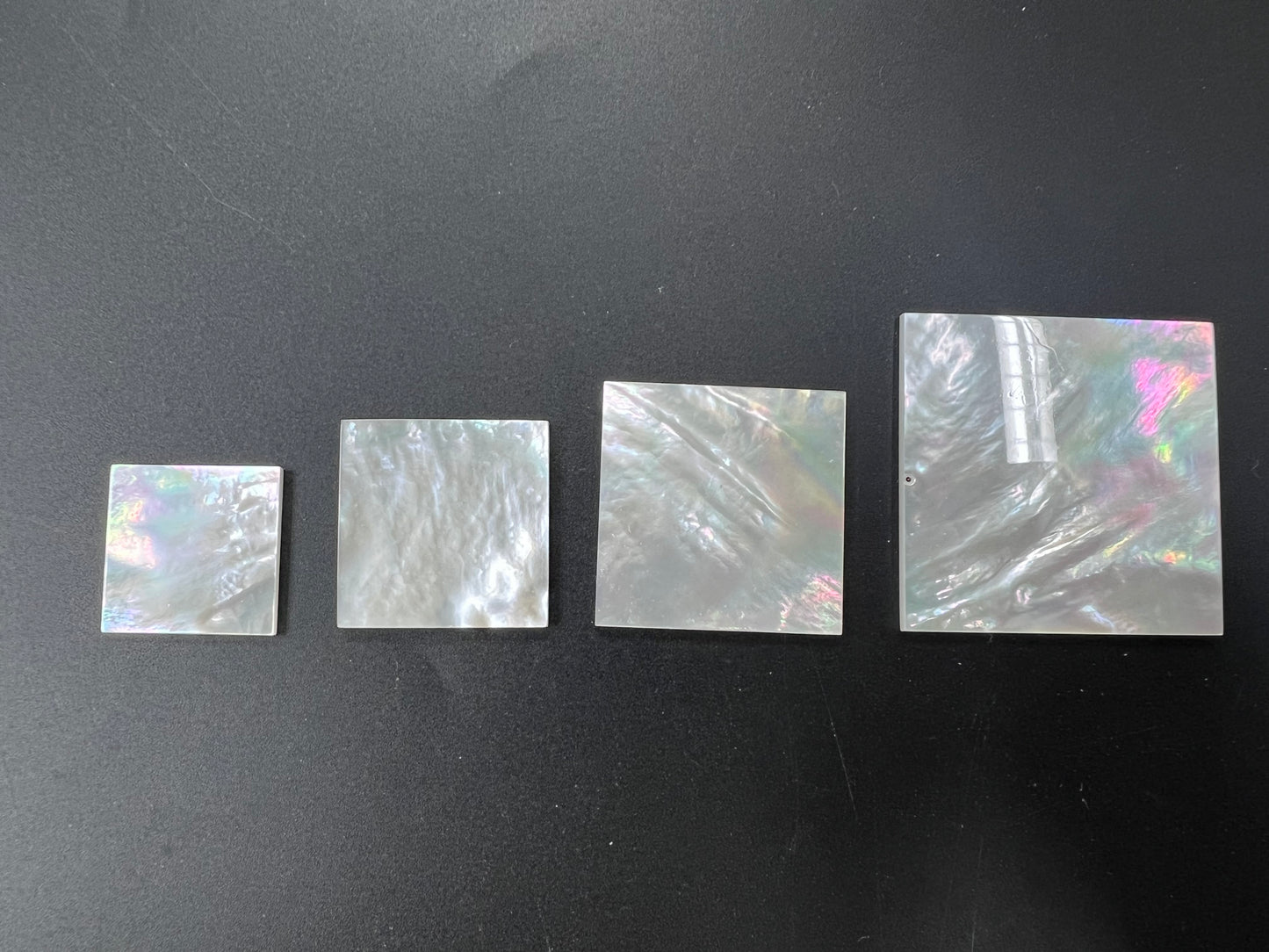 Natural White Mother Of Pearl Shell Square Loose Piece - 20mm - 40mm