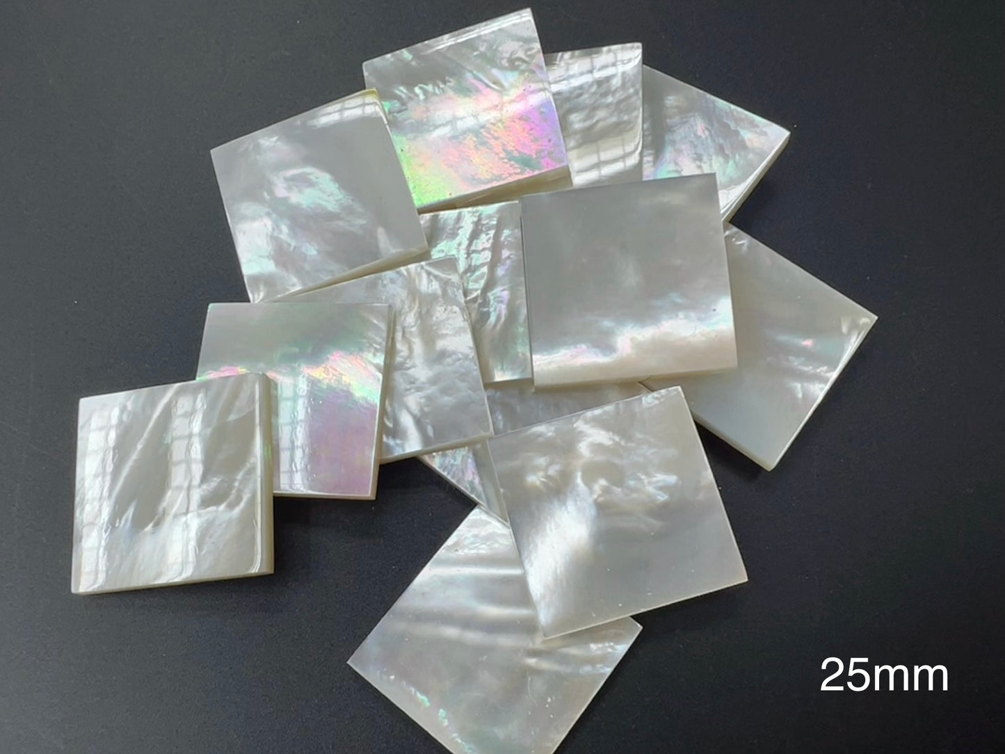 Natural White Mother Of Pearl Shell Square Loose Piece - 20mm - 40mm