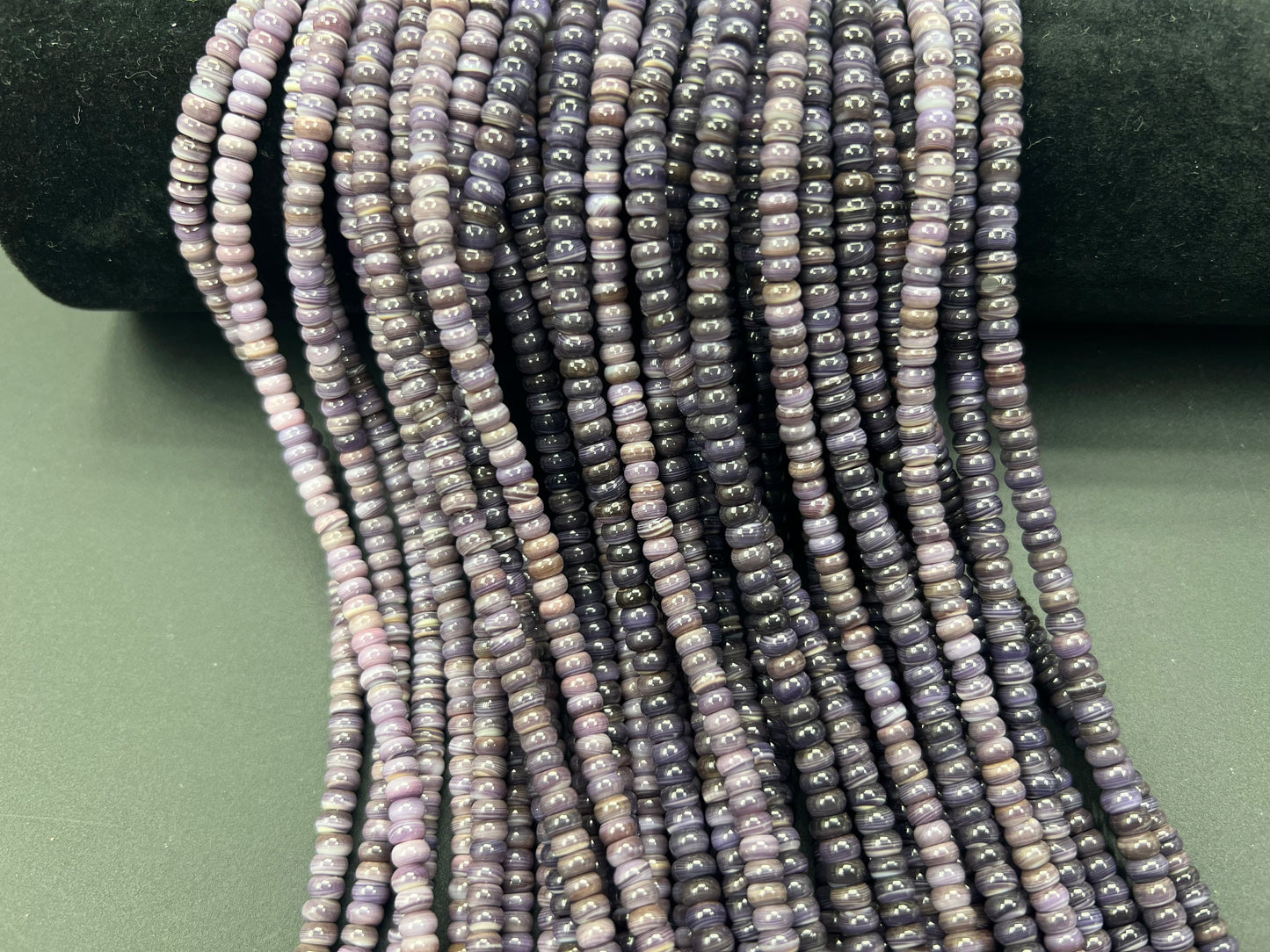 (Top+) Wampum Rondelle Bead 5mm