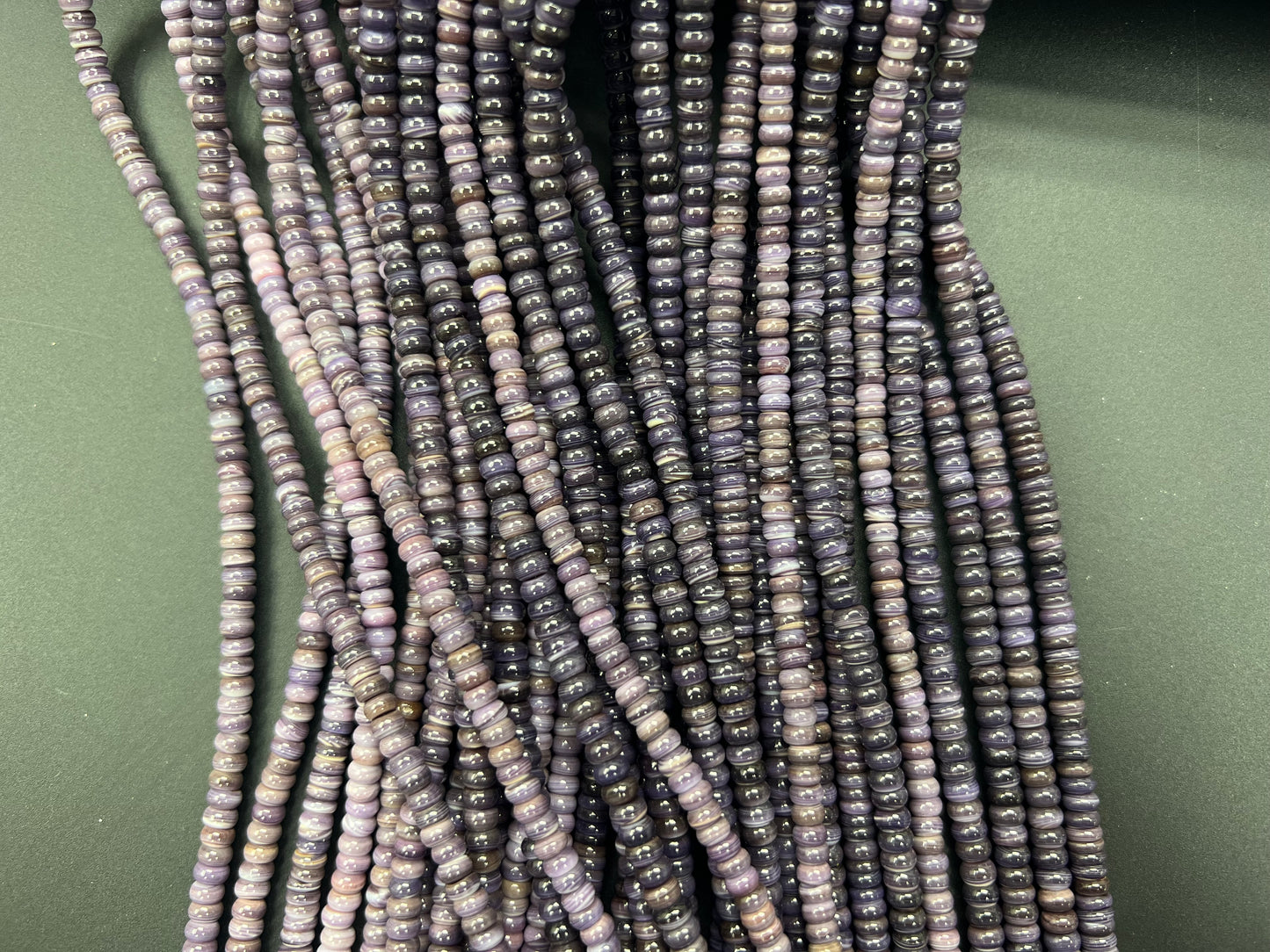 (Top+) Wampum Rondelle Bead 5mm