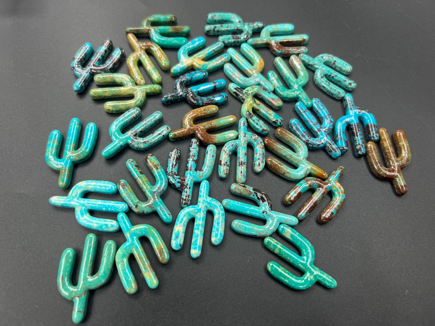 Turquoise Cactus Carved Piece