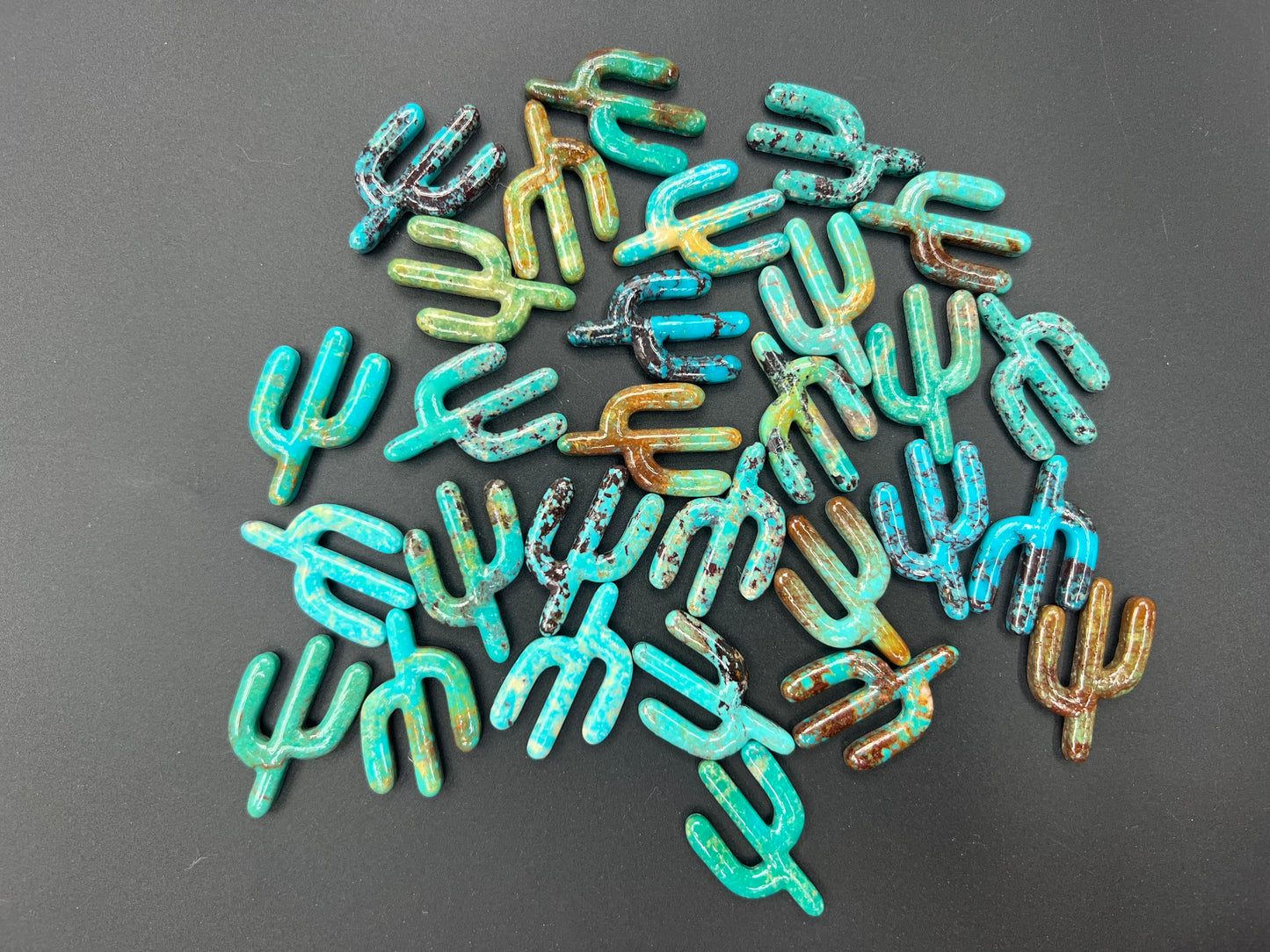 Turquoise Cactus Carved Piece