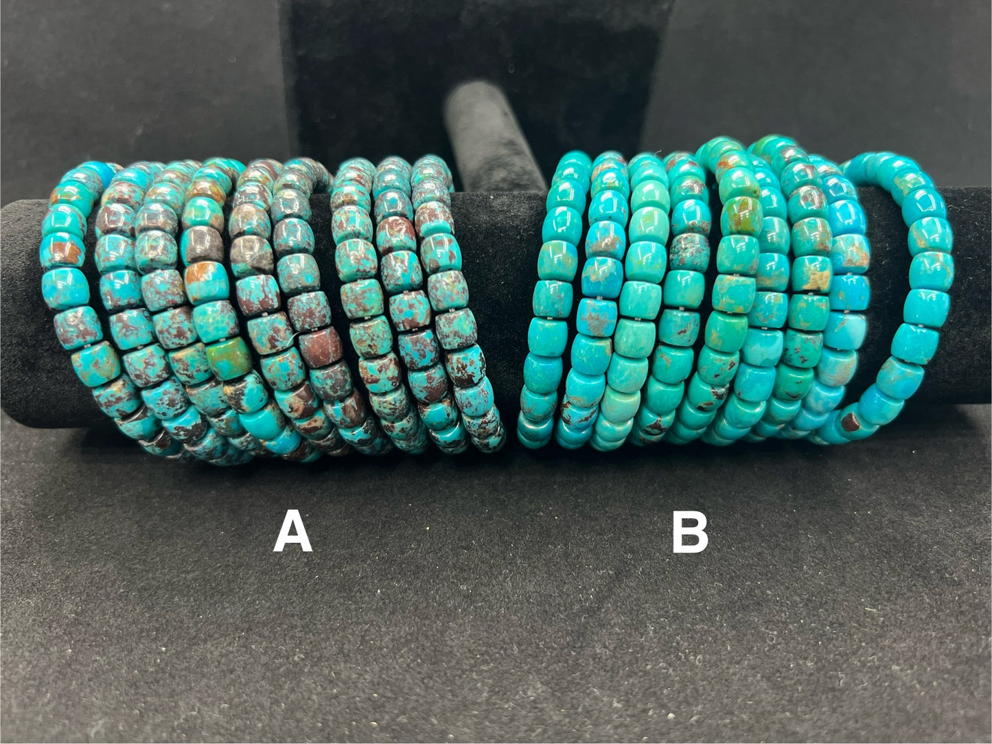 Natural Turquoise Cylinder Bracelet 7x8mm