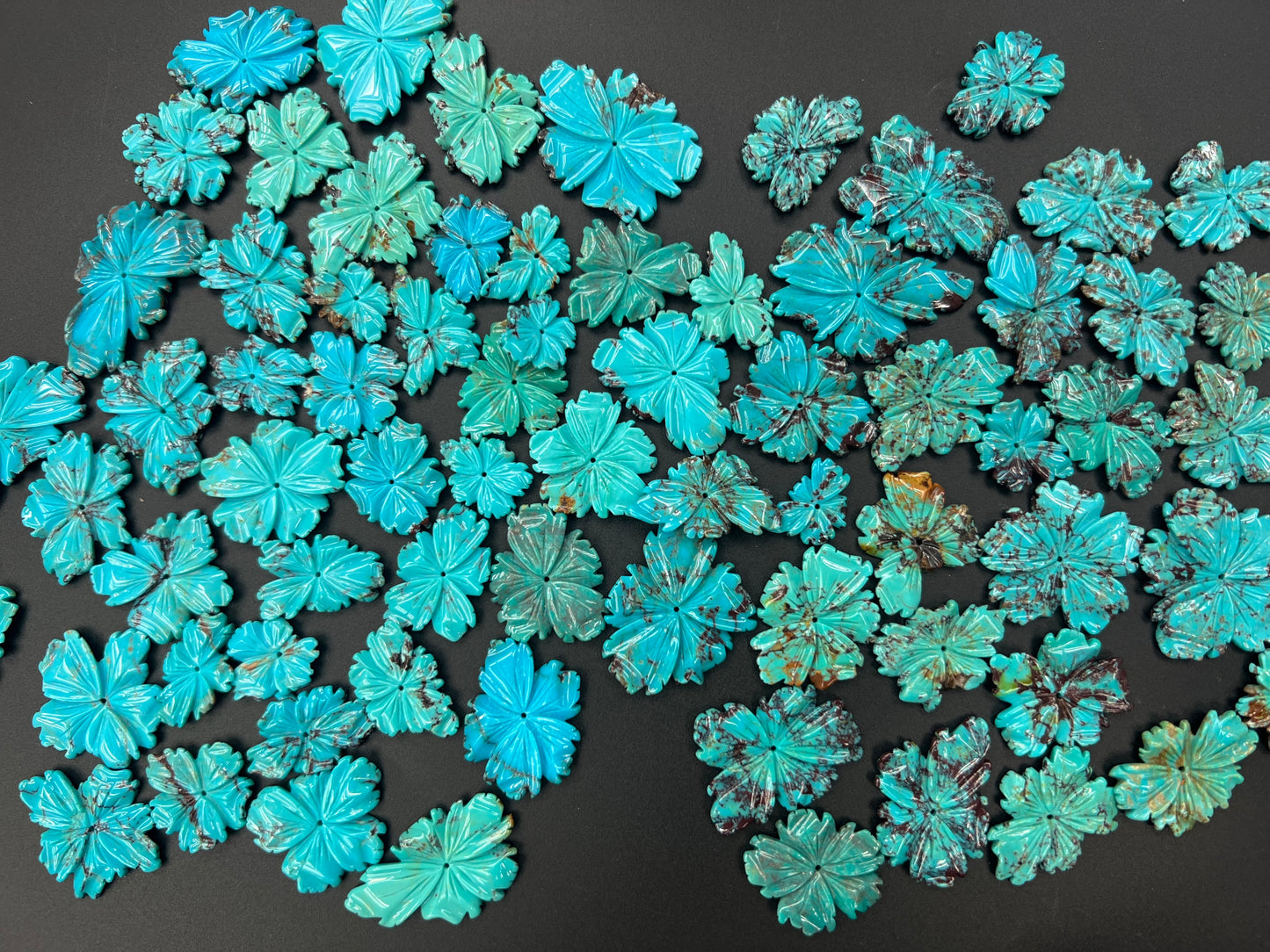 Turquoise Free Form Flower Loose Piece