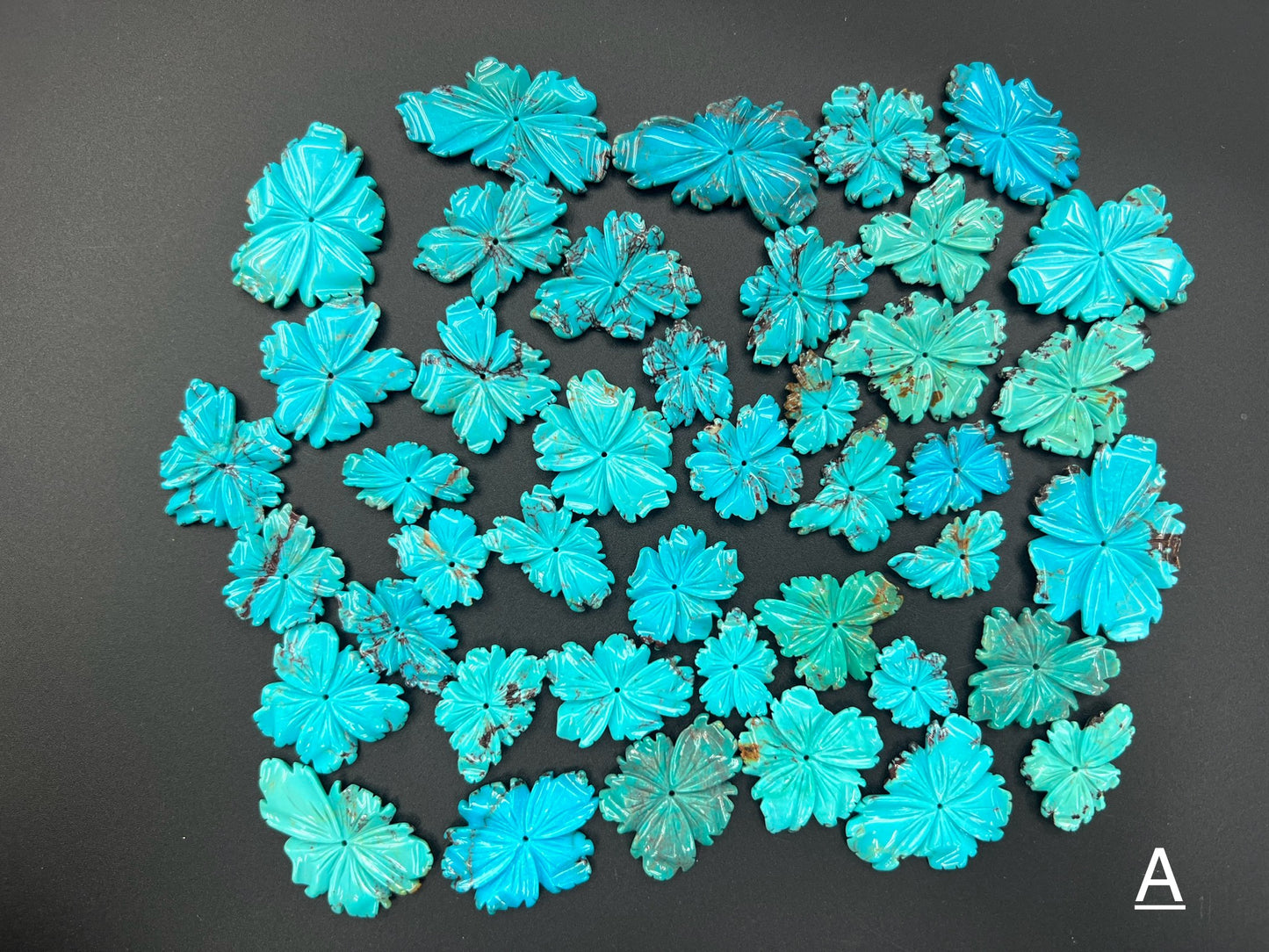 Turquoise Free Form Flower Loose Piece