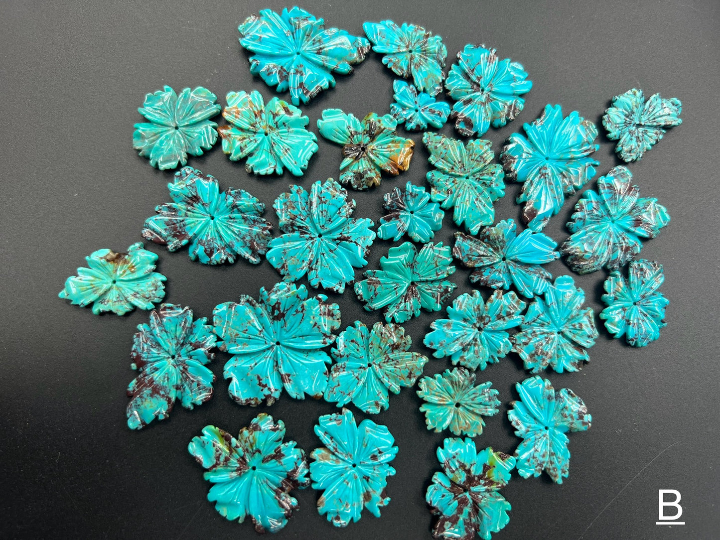 Turquoise Free Form Flower Loose Piece