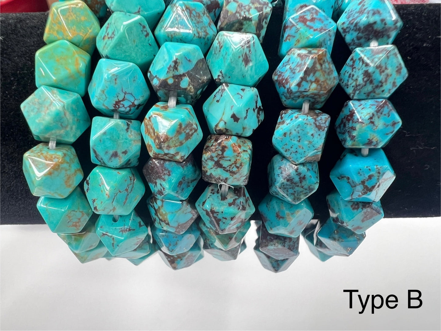 Natural Turquoise Fancy Cut Bracelet 10mm