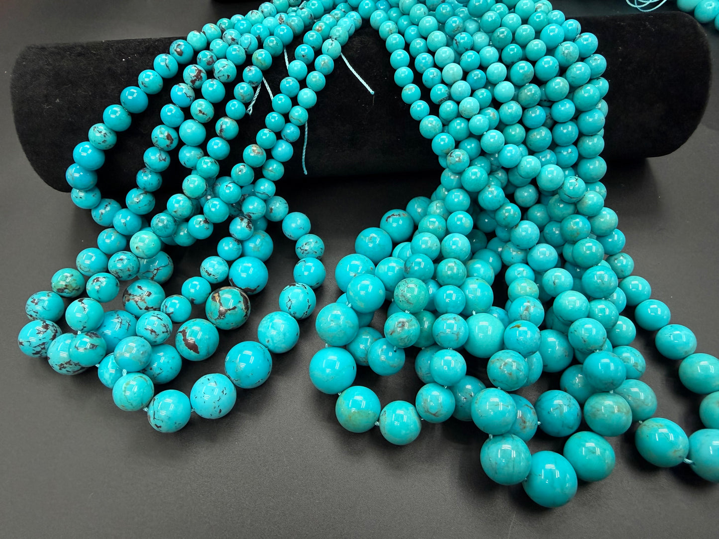 Natural Turquoise Round Beads Graduated 6-14mm
