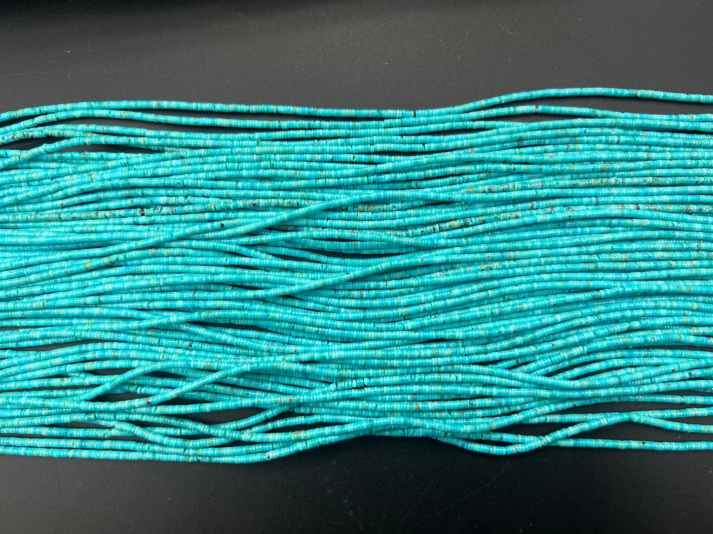 Natural Turquoise Heishi Bead 2mm (Top)