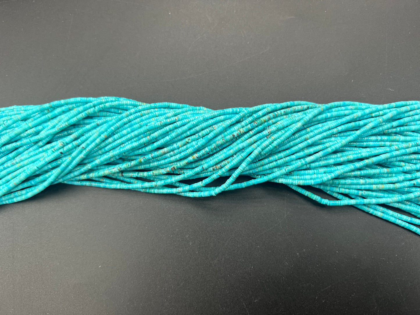 Natural Turquoise Heishi Bead 2mm (Top)