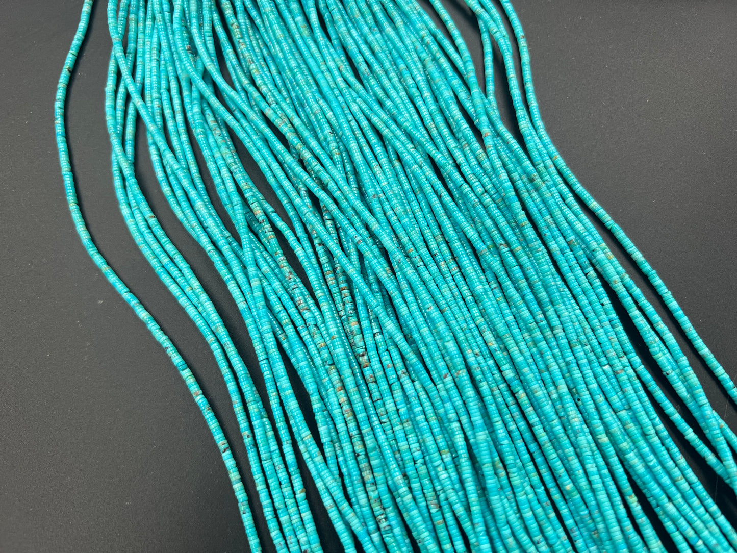 Natural Turquoise Heishi Bead 2mm (Top)