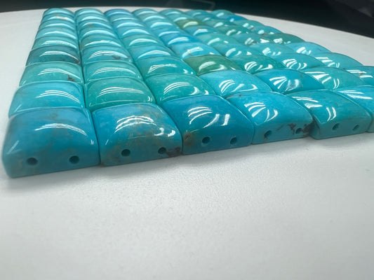 Turquoise Square Domed Loose Piece (2 Holes)