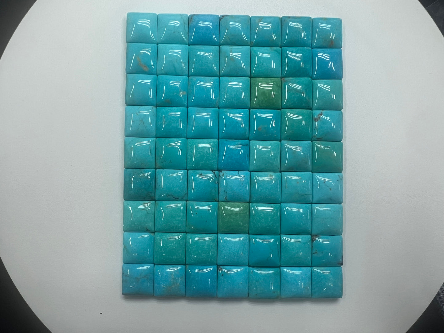 Turquoise Square Domed Loose Piece (2 Holes)