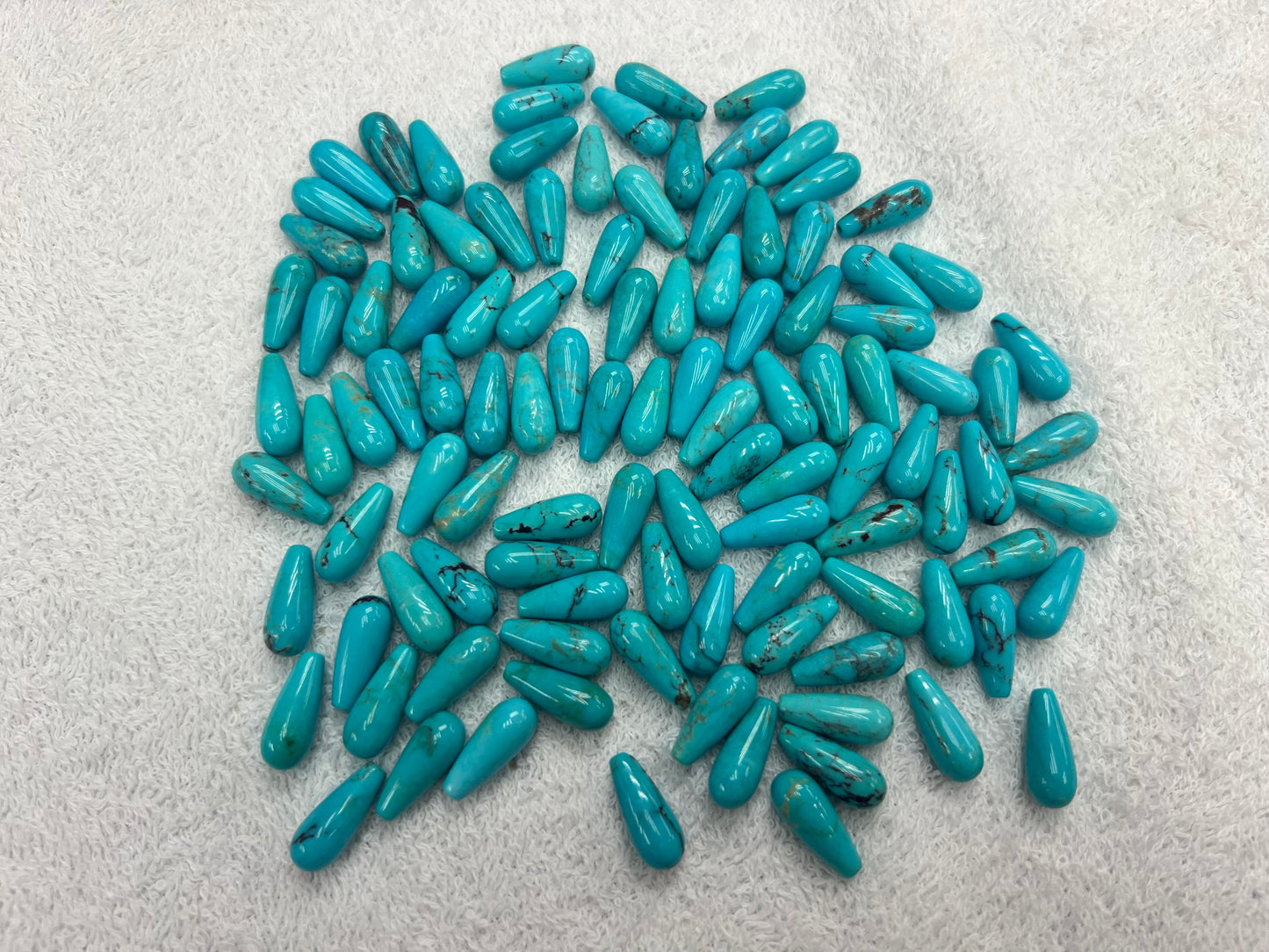 Turquoise Pear Loose Piece 7x17mm (Half Drilled)